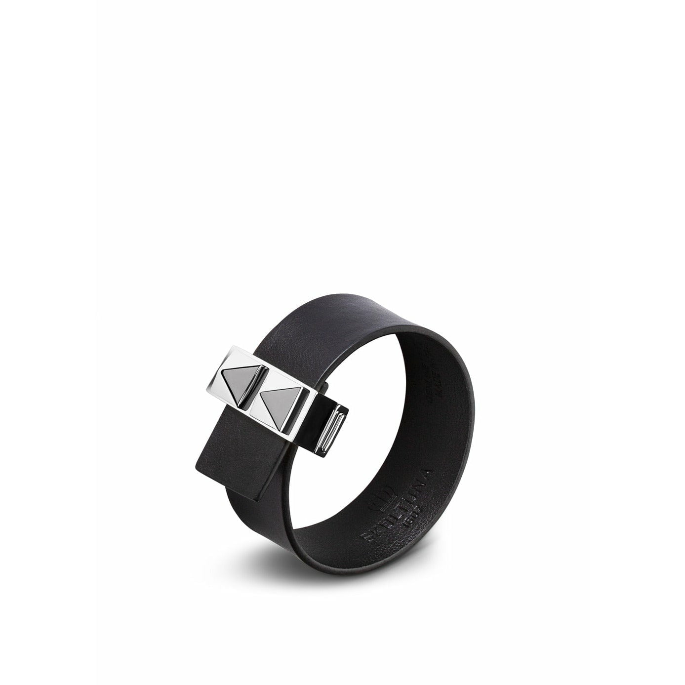 [product_category]-Skultuna Clasp Rivets Thin Bracelet Polished Steel 23 Mm L 17 & 18 Cm, Black-Skultuna-7340037819194-SR1504-BL-SKU-1