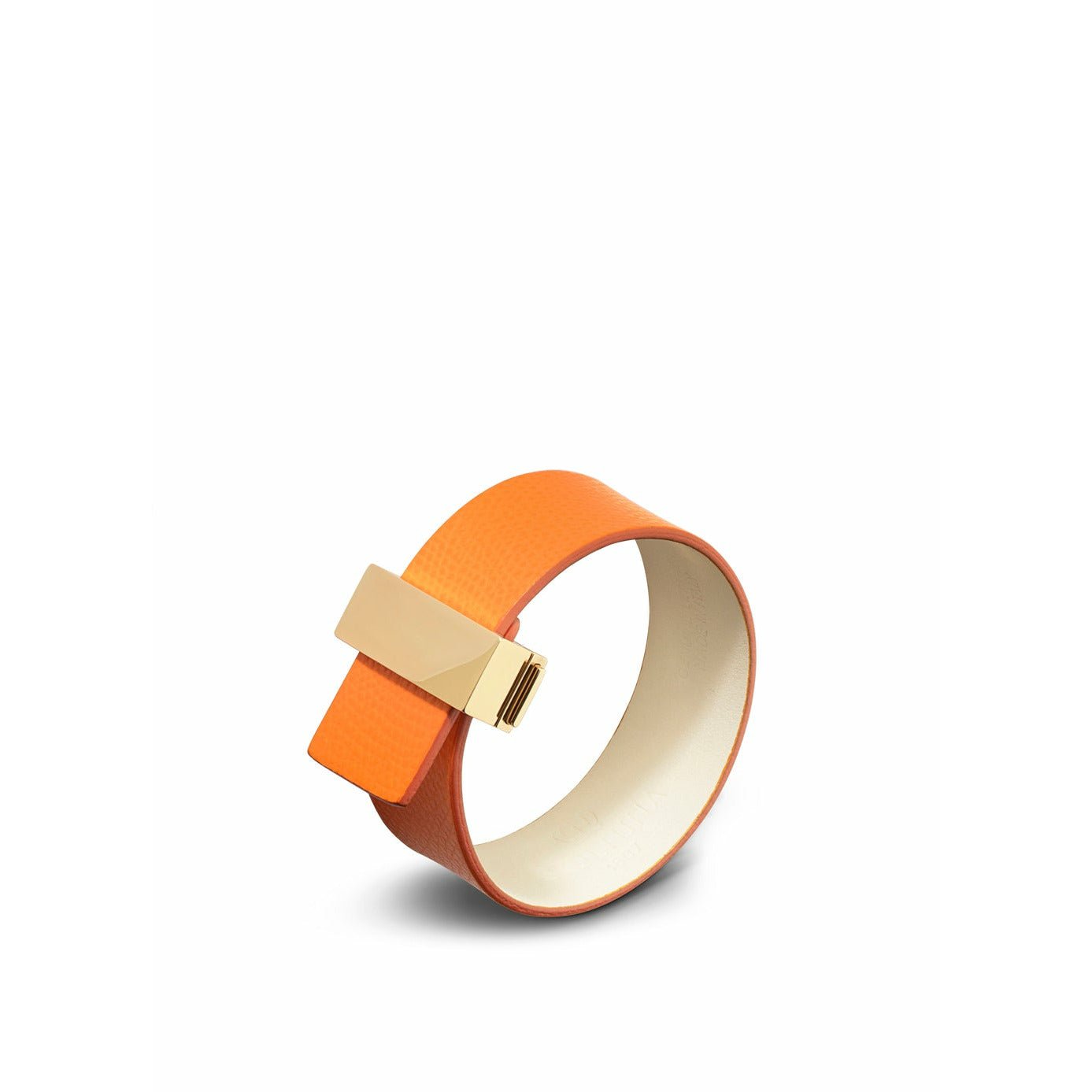 [product_category]-Skultuna Clasp Thin Leather Strap Leather/Gold Plated 23 Mm L 17 & 18 Cm, Orange-Skultuna-7340037816926-G1504-O-SKU-1
