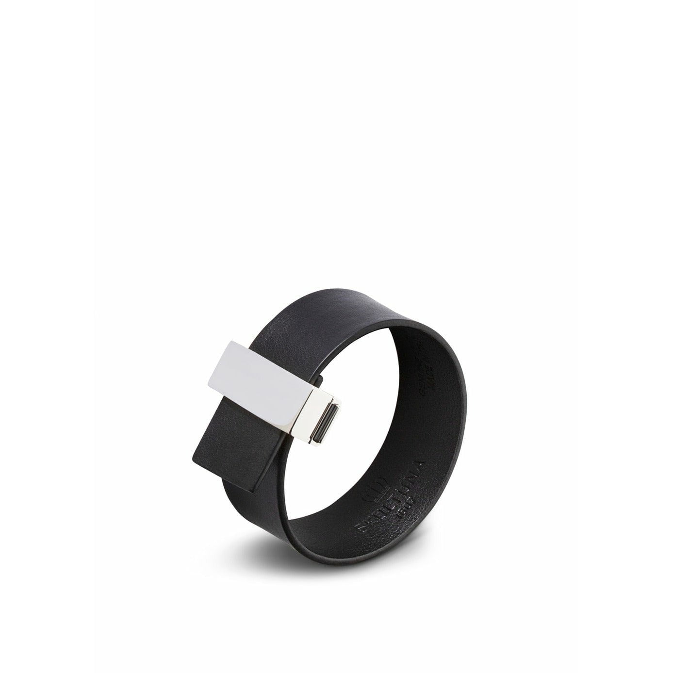 [product_category]-Skultuna Clasp Thin Leather Strap Leather/Polished Steel 23 Mm L 17 & 18 Cm, Black-Skultuna-7340037816841-S1504-BL-SKU-1