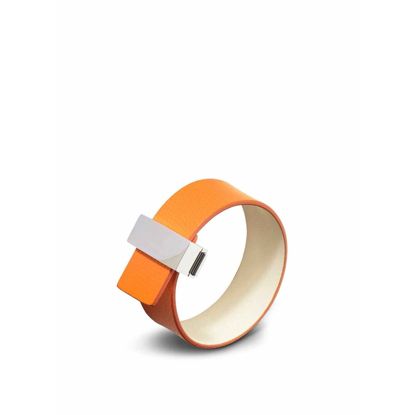 [product_category]-Skultuna Clasp Thin Leather Strap Leather/Polished Steel 23 Mm L 17 & 18 Cm, Orange-Skultuna-7340037816872-S1504-O-SKU-1