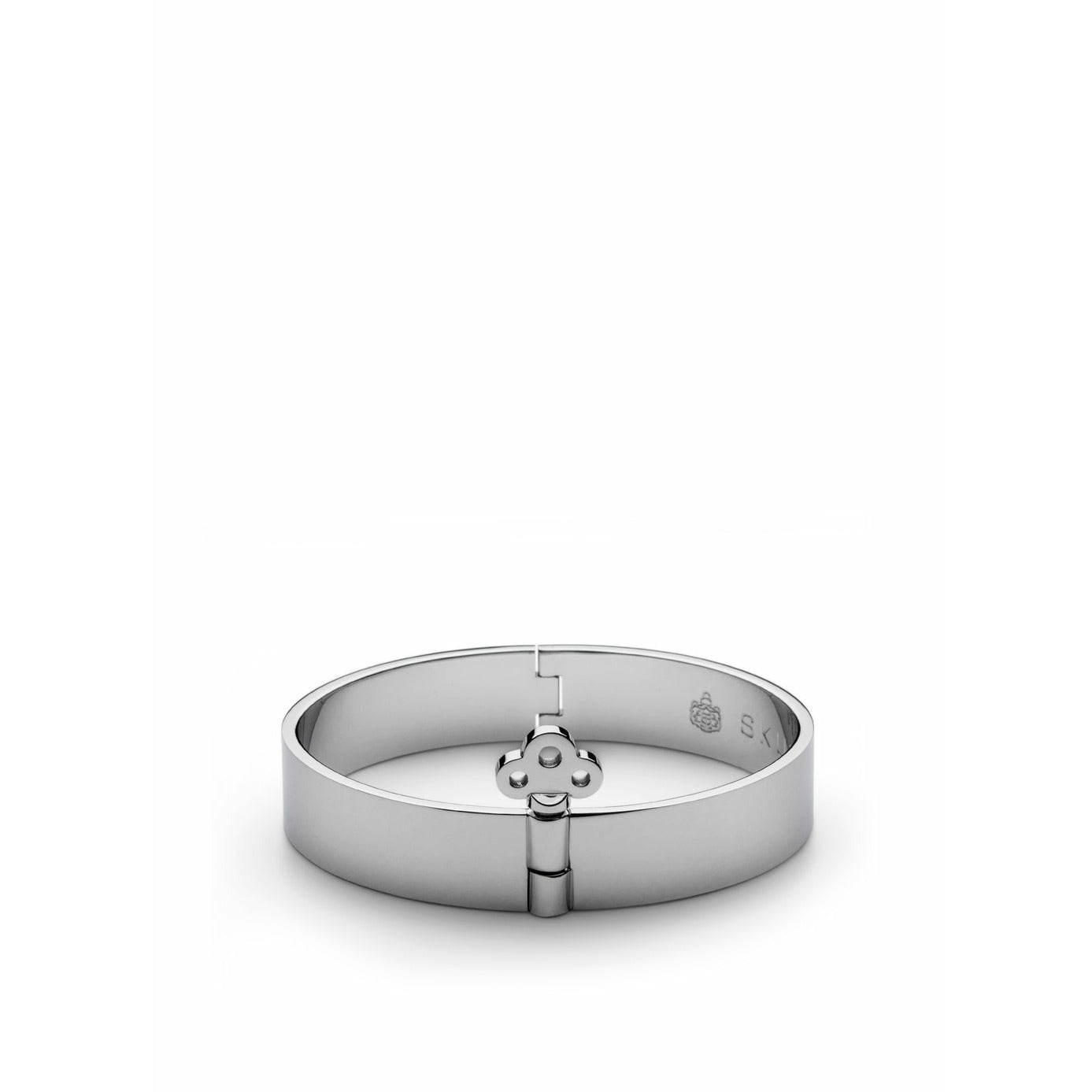 [product_category]-Skultuna Key Lock Bangle Medium Polished Steel ø16,5 Cm, Silver-Skultuna-7340037821951-1741-M-SKU-1