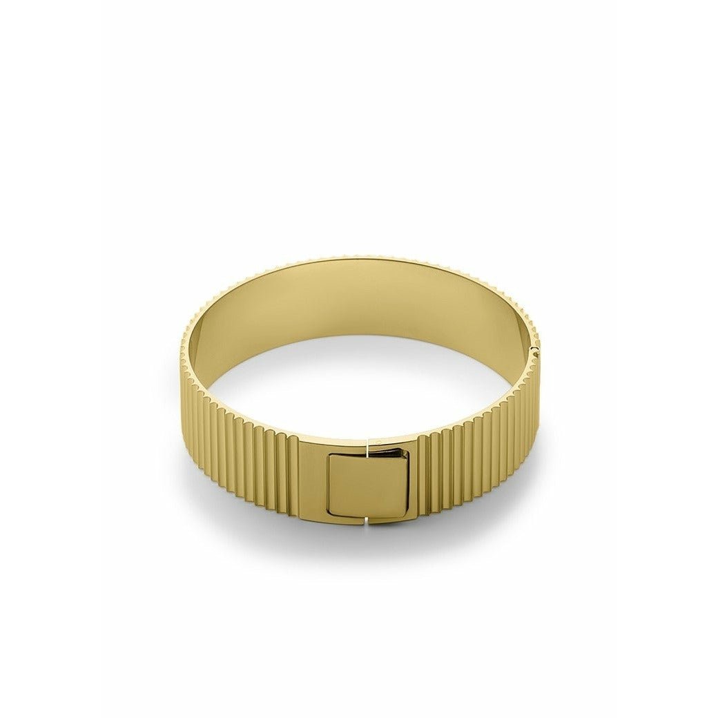 [product_category]-Skultuna Ribbed Clasp Bangle, Gold Plated-Skultuna-7340037819347-1346-S-SKU-2