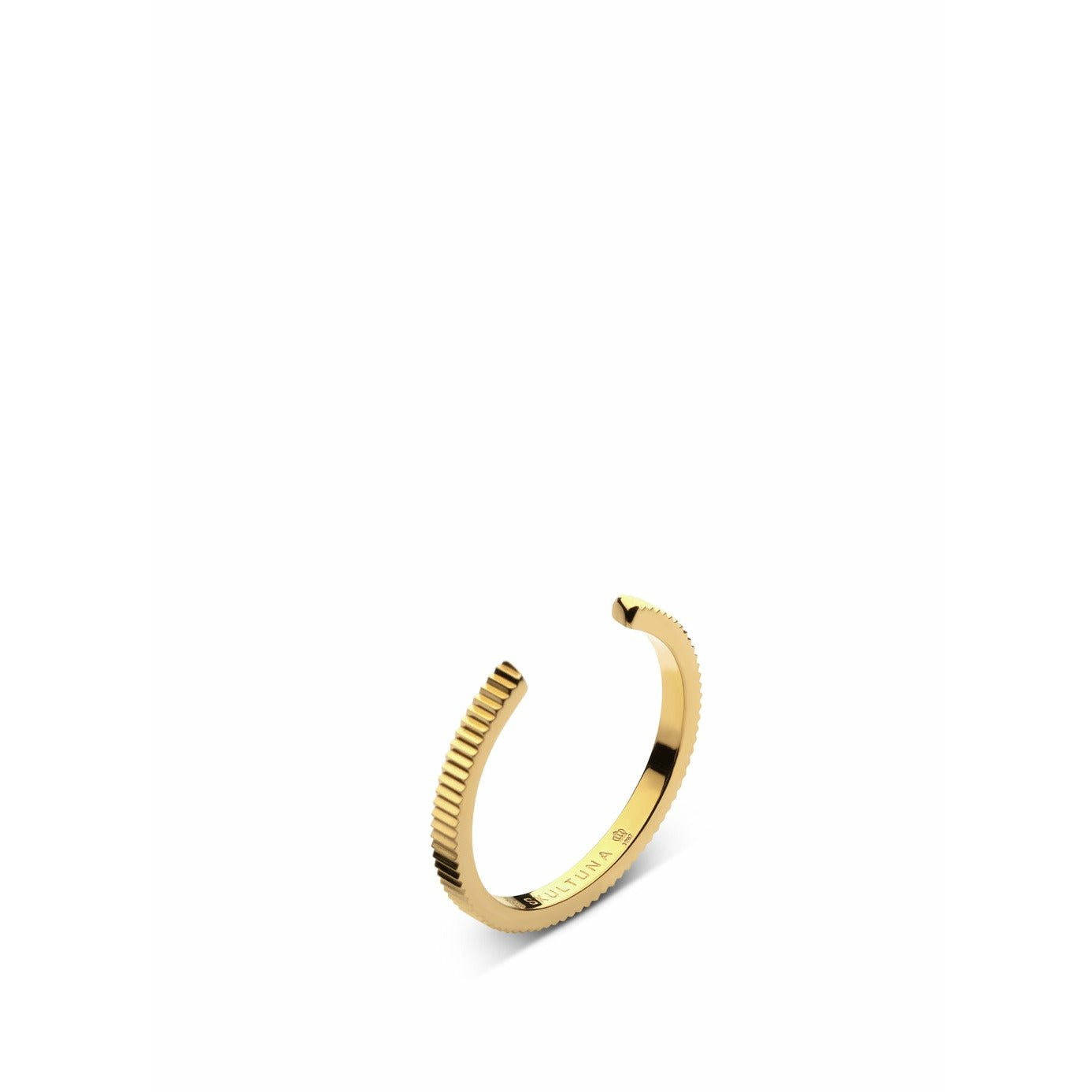 [product_category]-Skultuna Ribbed Thin Ring Medium 316 L Steel Gold Plated, ø1,73 Cm-Skultuna-7340037818814-1806-M-SKU-1