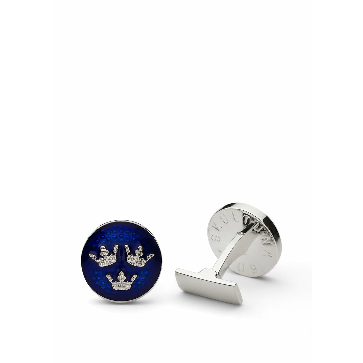 [product_category]-Skultuna Sweden Three Crowns Xl Cufflink Silver Plated, ø2,2 Cm-Skultuna-7340037805890-939-B-Large-SKU-1