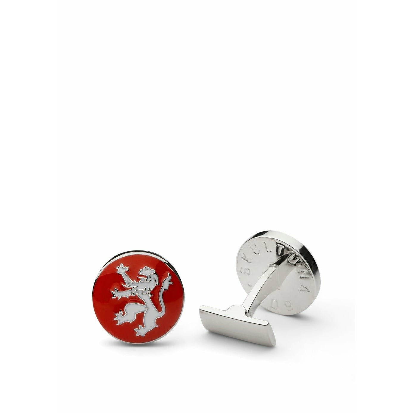 [product_category]-Skultuna The Lion Cufflink ø1,7 Cm, Red/White-Skultuna-7340037803858-981-R-SKU-1