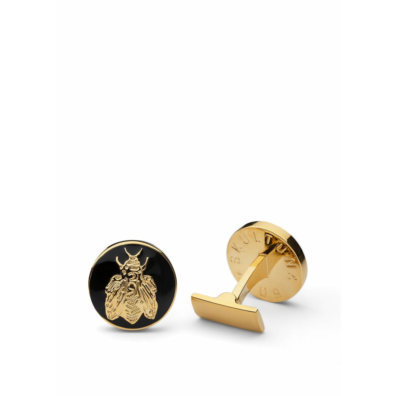 [product_category]-Skultuna The Napoleon Bee Cufflink ø1,7 Cm, Black-Skultuna-7340037803032-924-BL-SKU-1