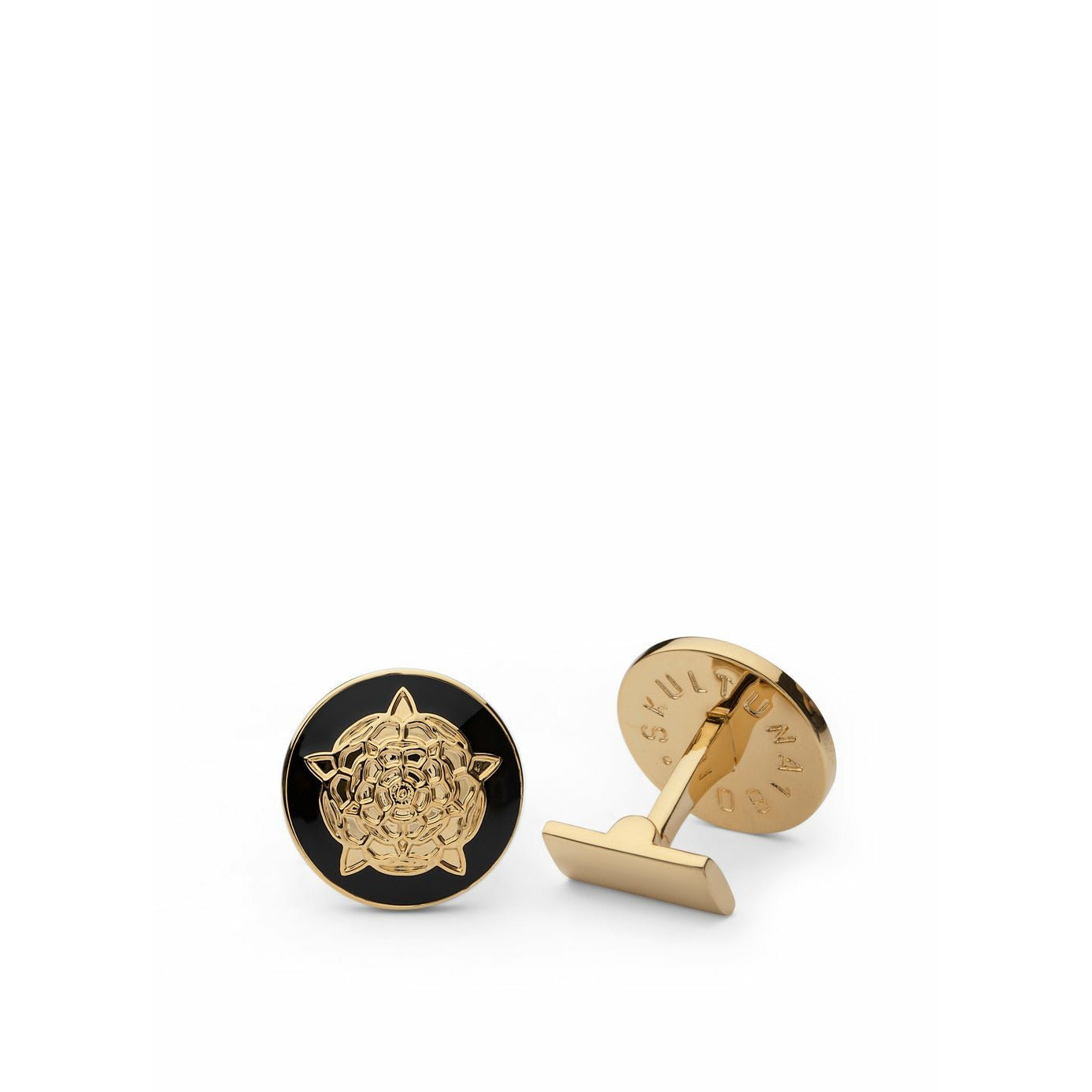 [product_category]-Skultuna Tudor Rose Cufflink ø1,9 Cm, Black-Skultuna-7340037802608-925-BL-SKU-1