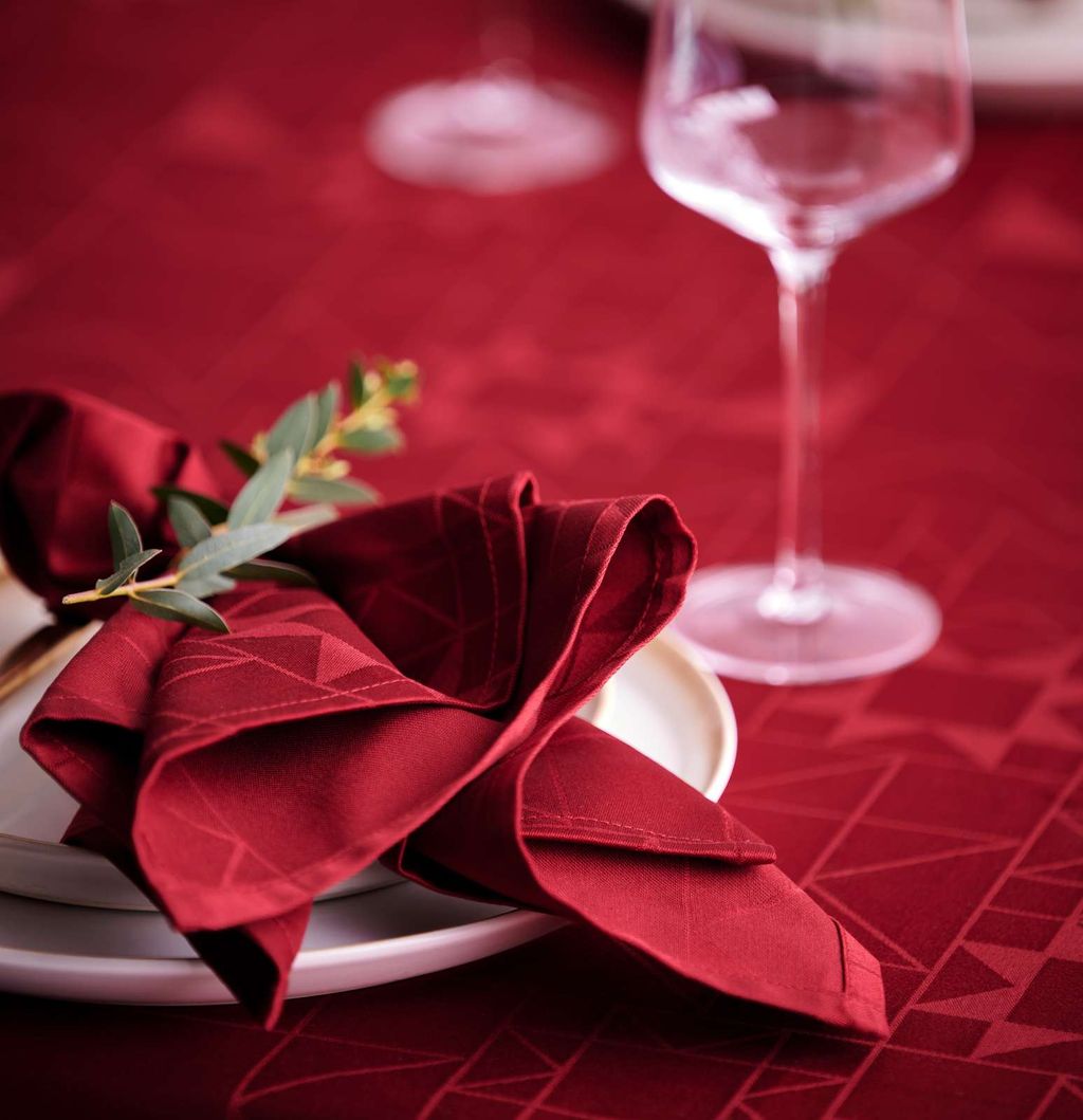 [product_category]-Södahl Napkin Star Damask Napkin 4 Pcs., Red-Södahl-5722000271932-27193-SÖD-3