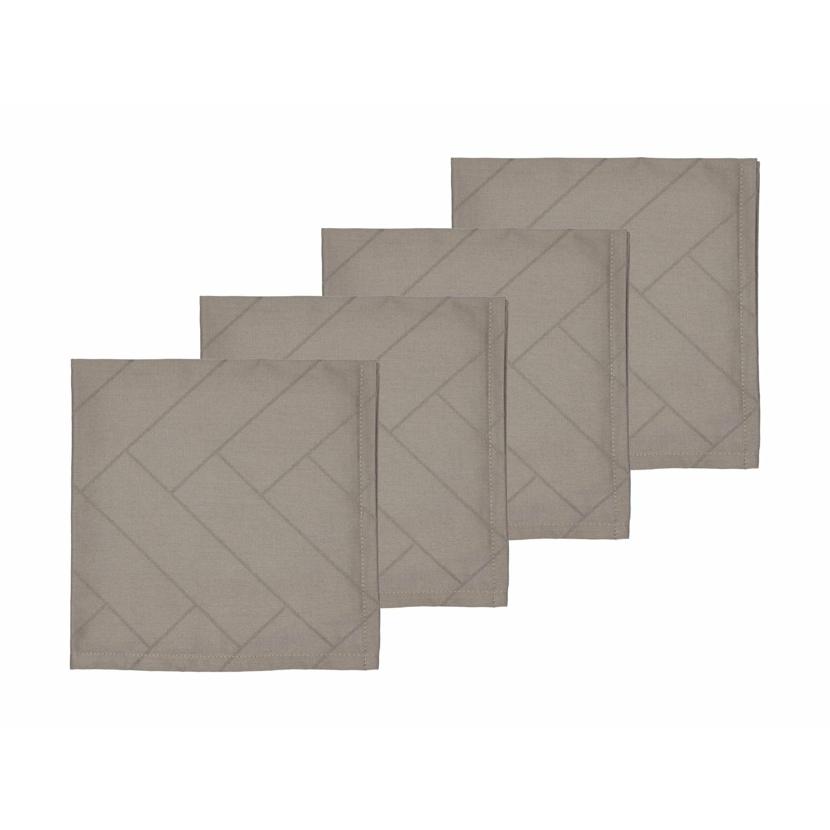 [product_category]-Södahl Napkin Tiles Damask Taupe 4 Pieces-Södahl-5722000154822-15482-SÖD-1