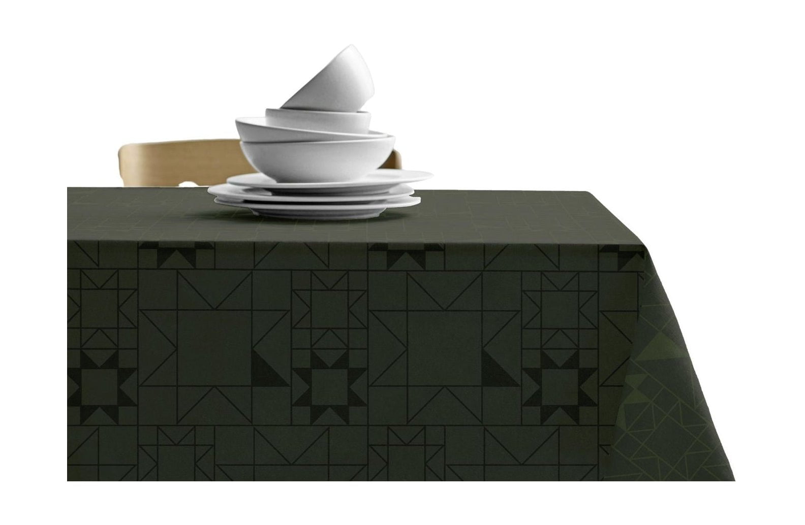 [product_category]-Södahl Star 140x320 Damask Tablecloth, Forest Green-Södahl-5722000271796-27179-SÖD-1
