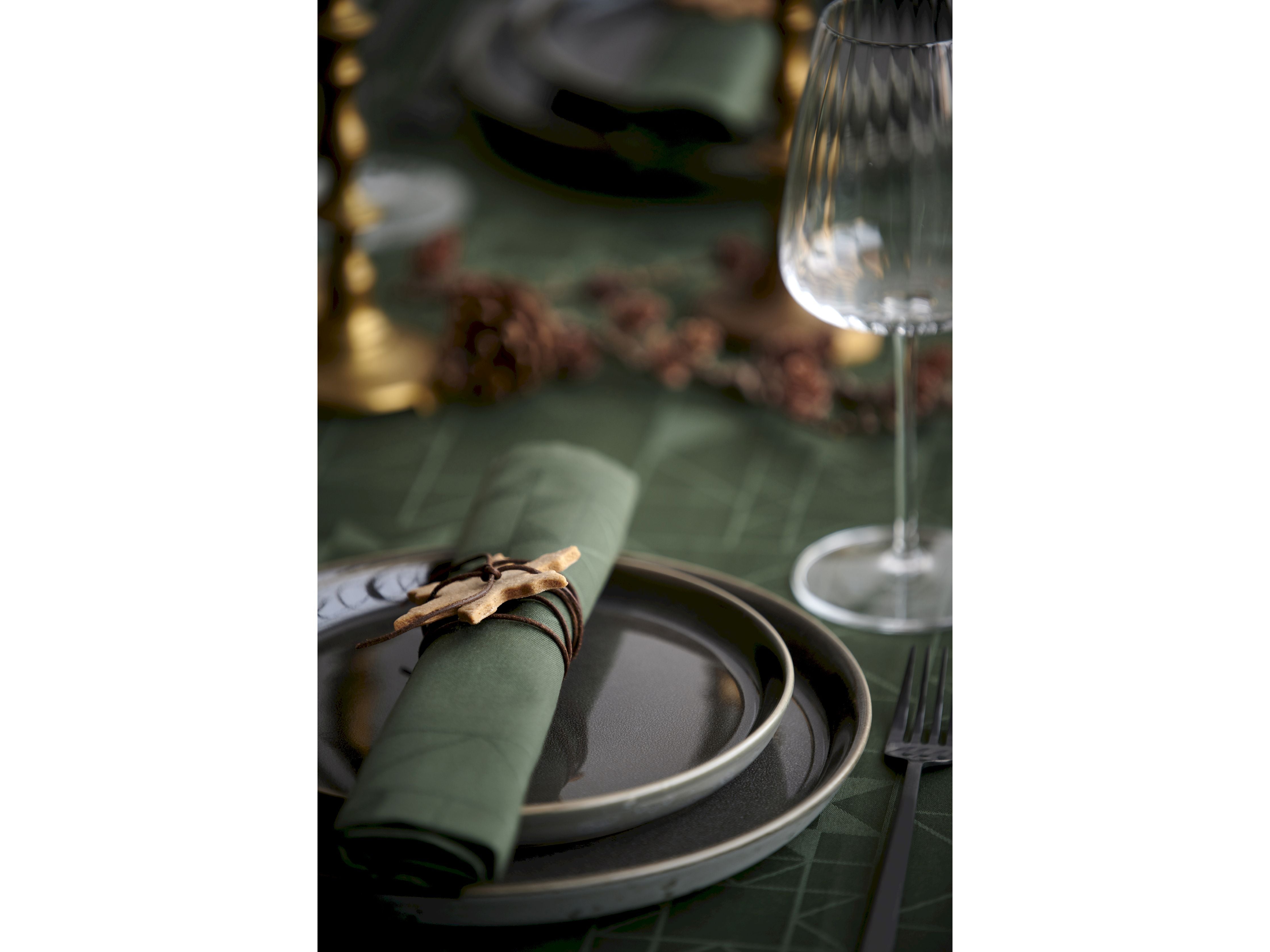 [product_category]-Södahl Star Damask Tablecloth ø160 Cm, Forest Green-Södahl-5722000271895-27189-SOD-2
