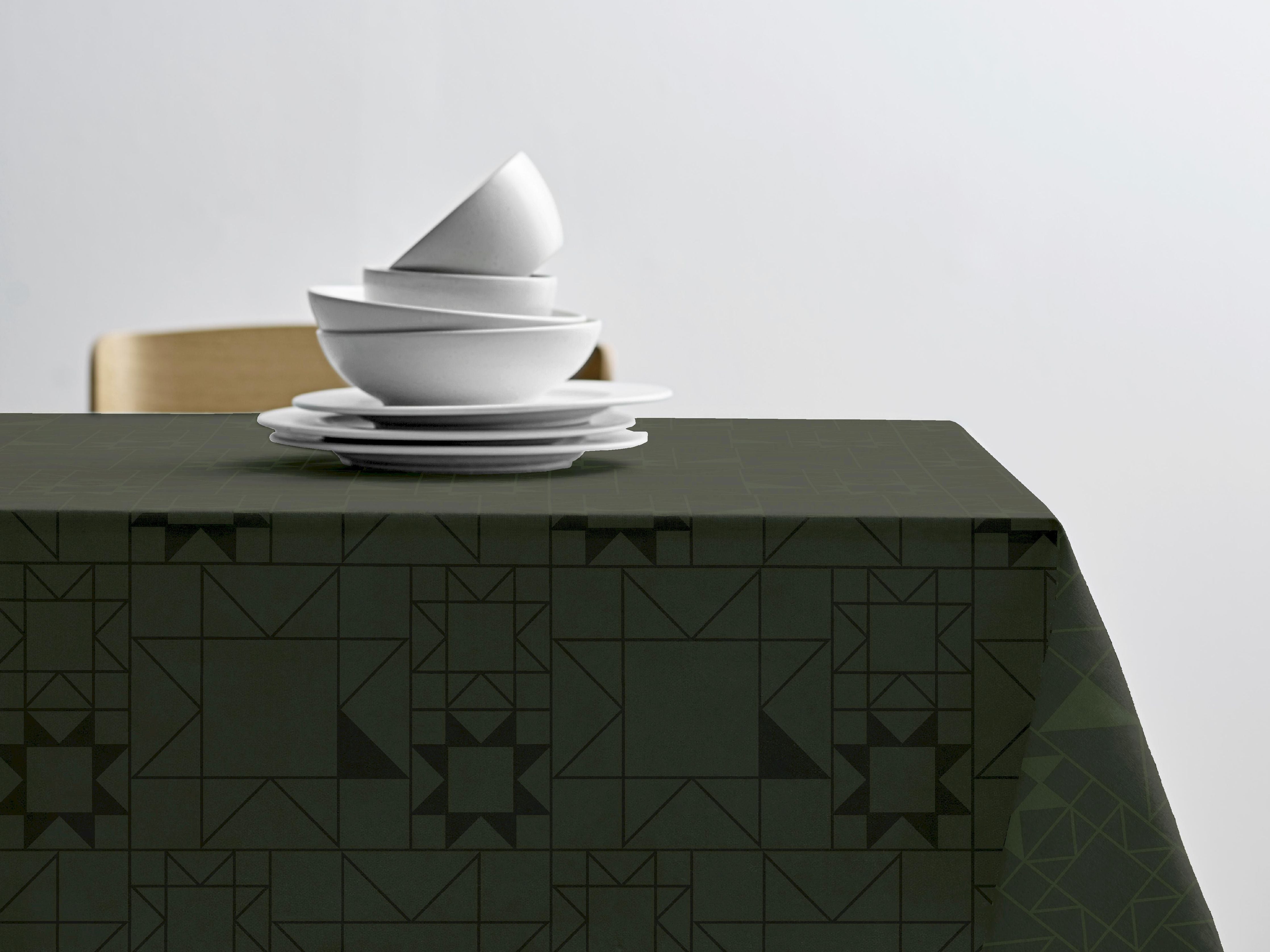 [product_category]-Södahl Star Damask Tablecloth ø160 Cm, Forest Green-Södahl-5722000271895-27189-SOD-5