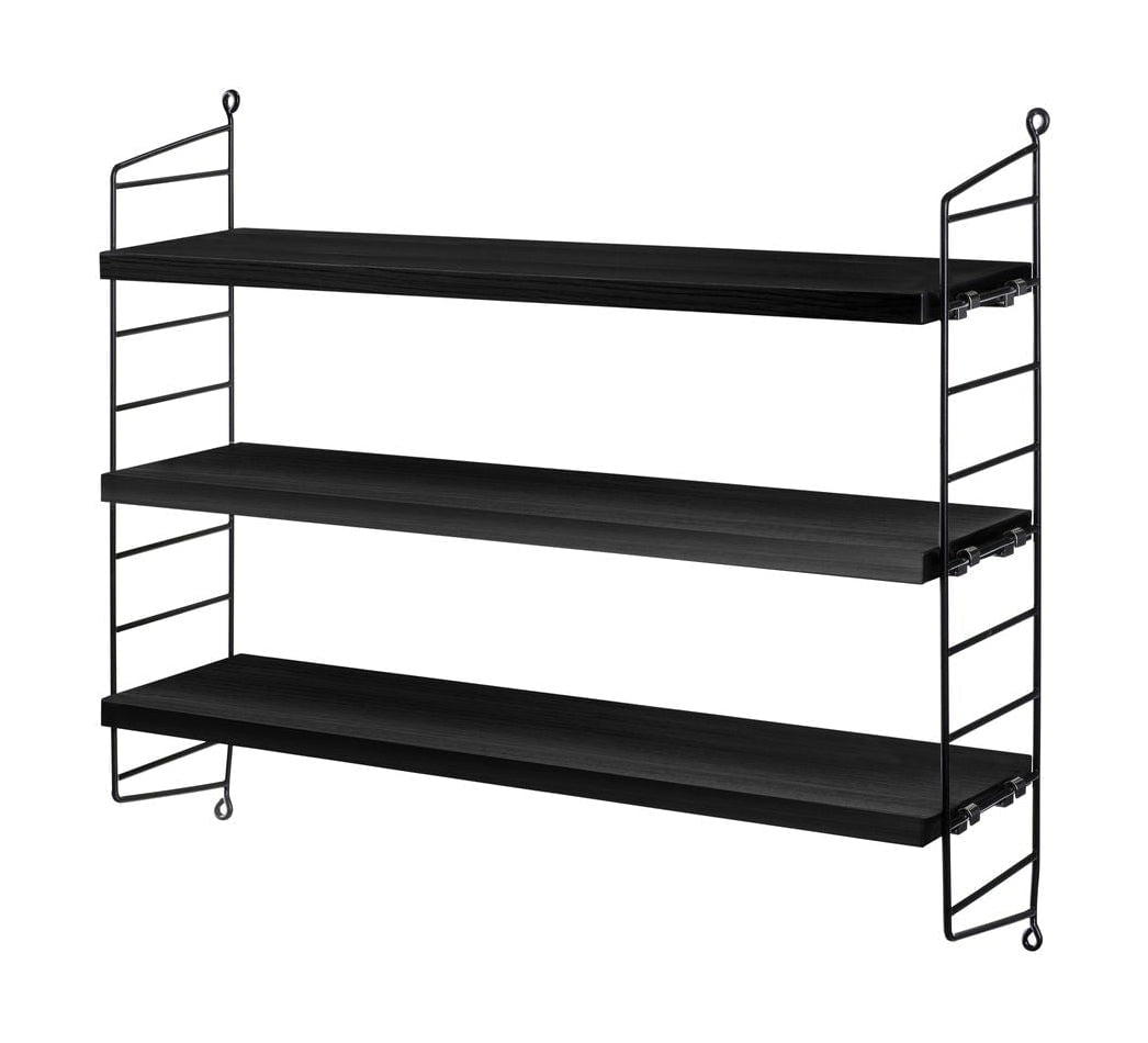 [product_category]-String Furniture String Pocket Wall Shelf, Ash Black Stained/Black-String Furniture-7350038271990-SP5015-03-13-STR-1