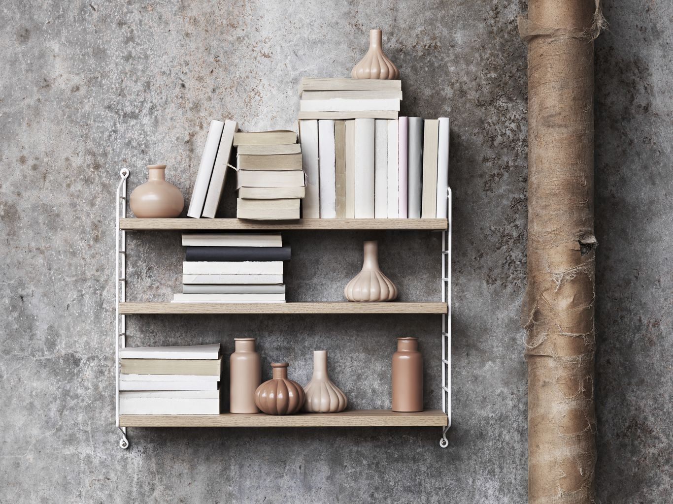 [product_category]-String Furniture String Pocket Wall Shelf, Oak/White-String Furniture-7350038272003-SP5015-05-12-STR-3