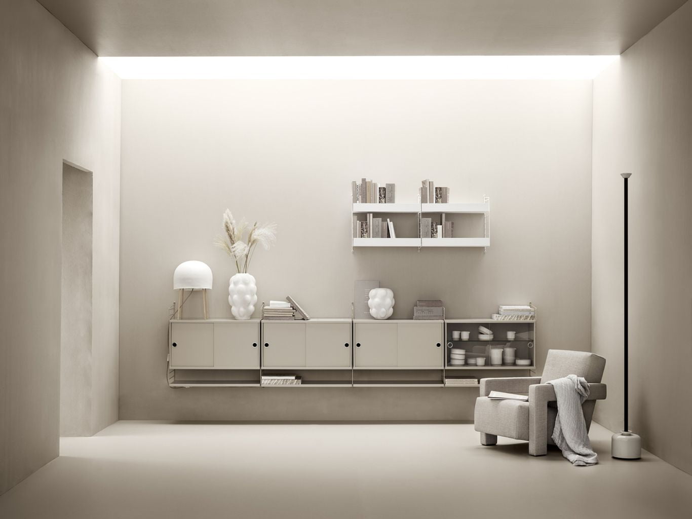 [product_category]-String Furniture String System Cabinet Element With Sliding Doors 30x78x42 Cm, Beige-String Furniture-7350038273536-CD7830-14-1-STR-2