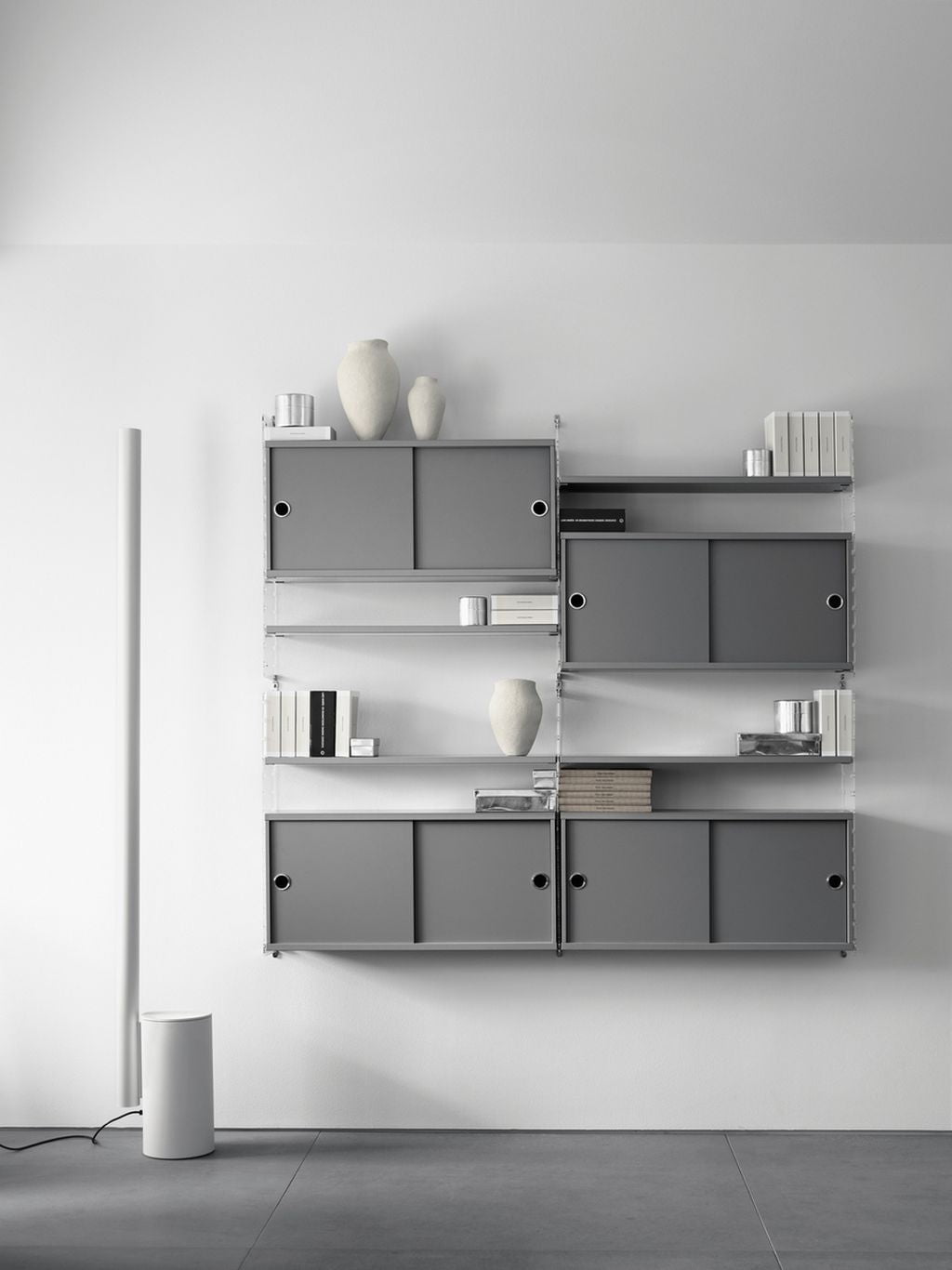 [product_category]-String Furniture String System Cabinet Element With Sliding Doors 30x78x42 Cm, Grey-String Furniture-7350038271327-CD7830-61-1-STR-2