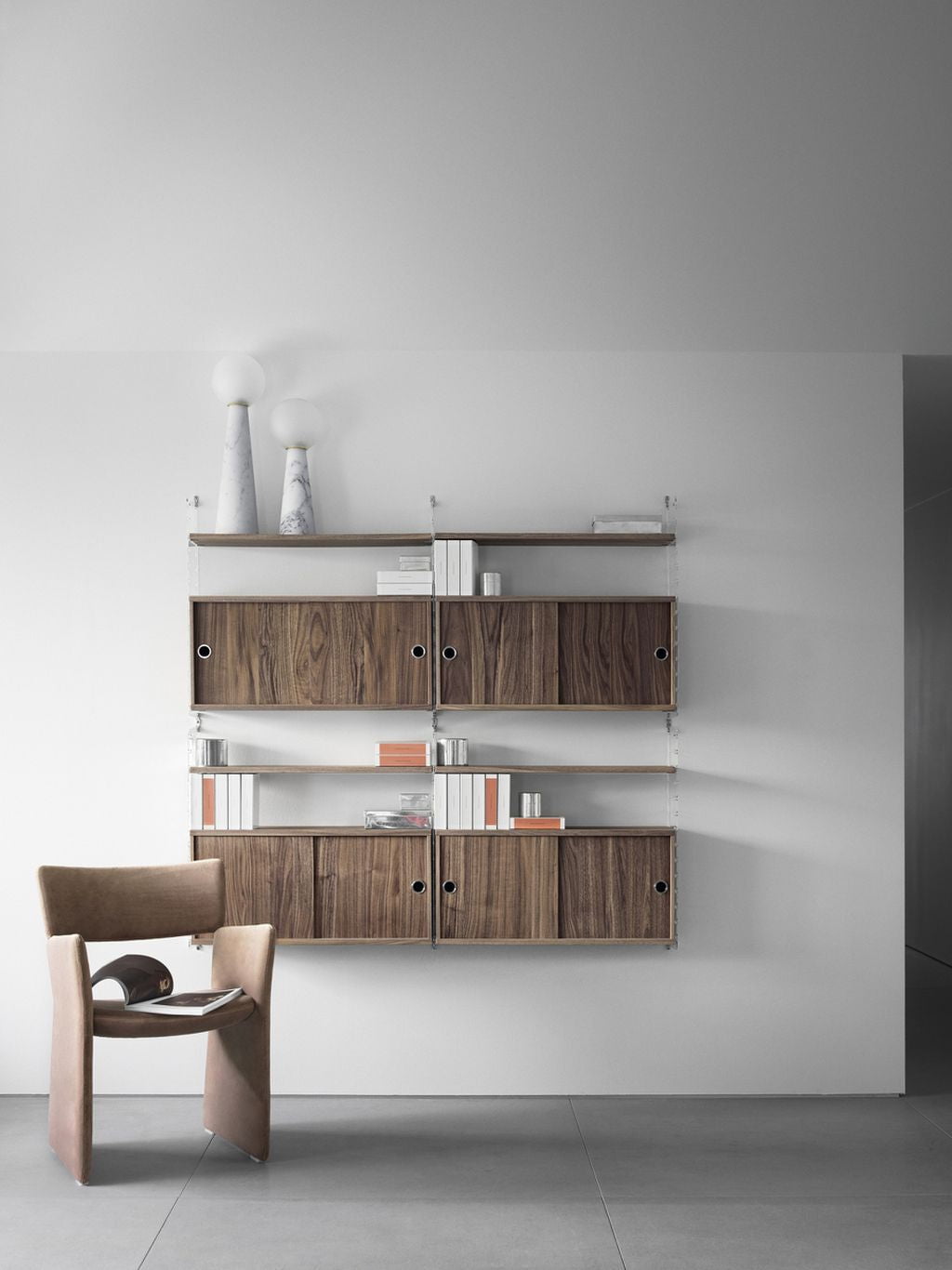[product_category]-String Furniture String System Cabinet Element With Sliding Doors Walnut, 20x78x37 Cm-String Furniture-7350038272539-CD7820-04-1-STR-3