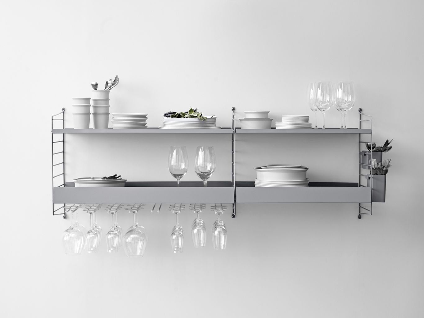 [product_category]-String Furniture String System Glass Suspension 30 Cm Grey, Set Of 2-String Furniture-7350038273451-SHR30-61-2-STR-2
