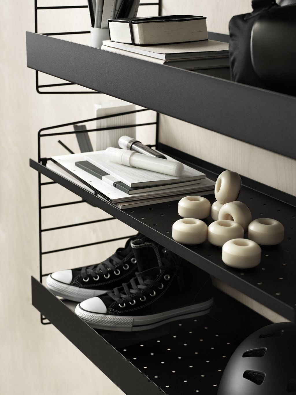 [product_category]-String Furniture String System Side Panel Wall Mounted 30x50 Cm Black, Set Of 2-String Furniture-7350038272430-SW5030-13-2-STR-2