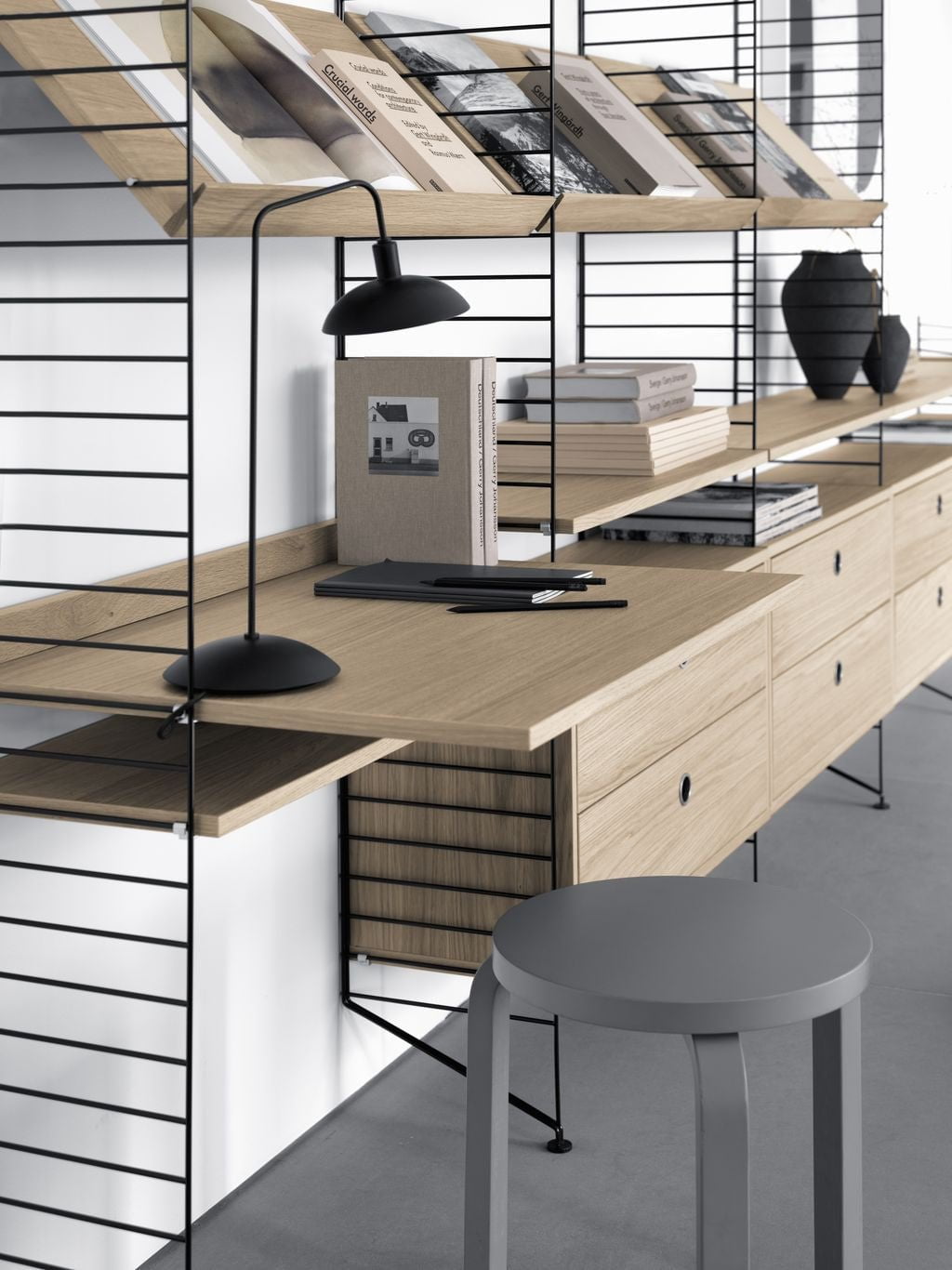 [product_category]-String Furniture String System Side Panel With Stand 30x200 Cm Black, Set Of 2-String Furniture-7350038270467-SF20030-13-2-STR-2