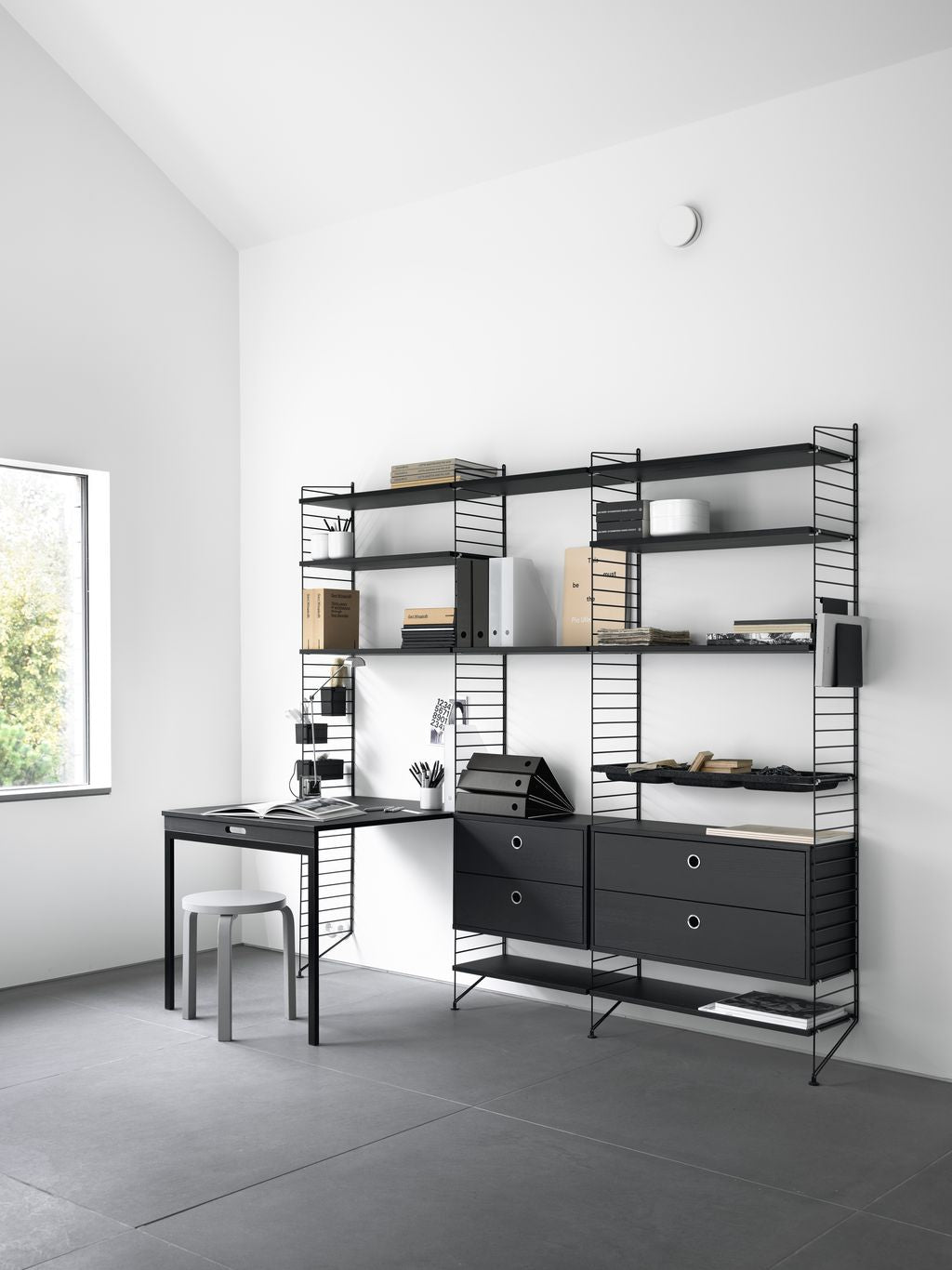 [product_category]-String Furniture String System Side Panel With Stand 30x200 Cm Black, Set Of 2-String Furniture-7350038270467-SF20030-13-2-STR-6