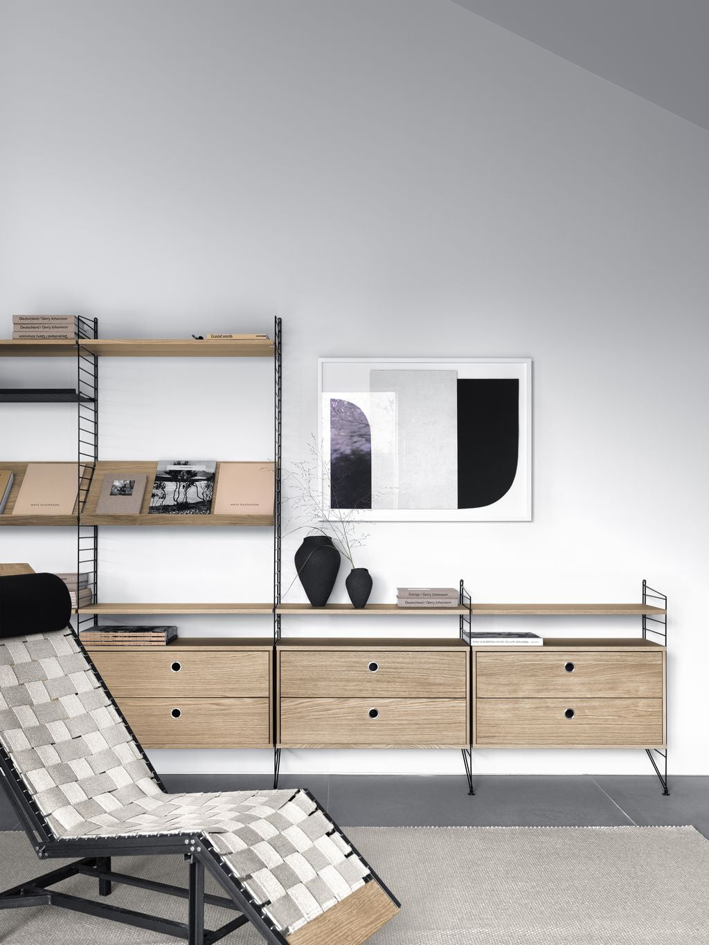 [product_category]-String Furniture String System Side Panel With Stand 30x85 Cm Black, Set Of 2-String Furniture-7350038271426-SF8530-13-2-STR-2