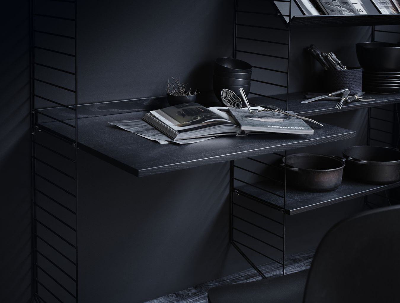 [product_category]-String Furniture String System Work Desk, Black Stained Ash-String Furniture-7350038271822-7858-03-1-STR-2