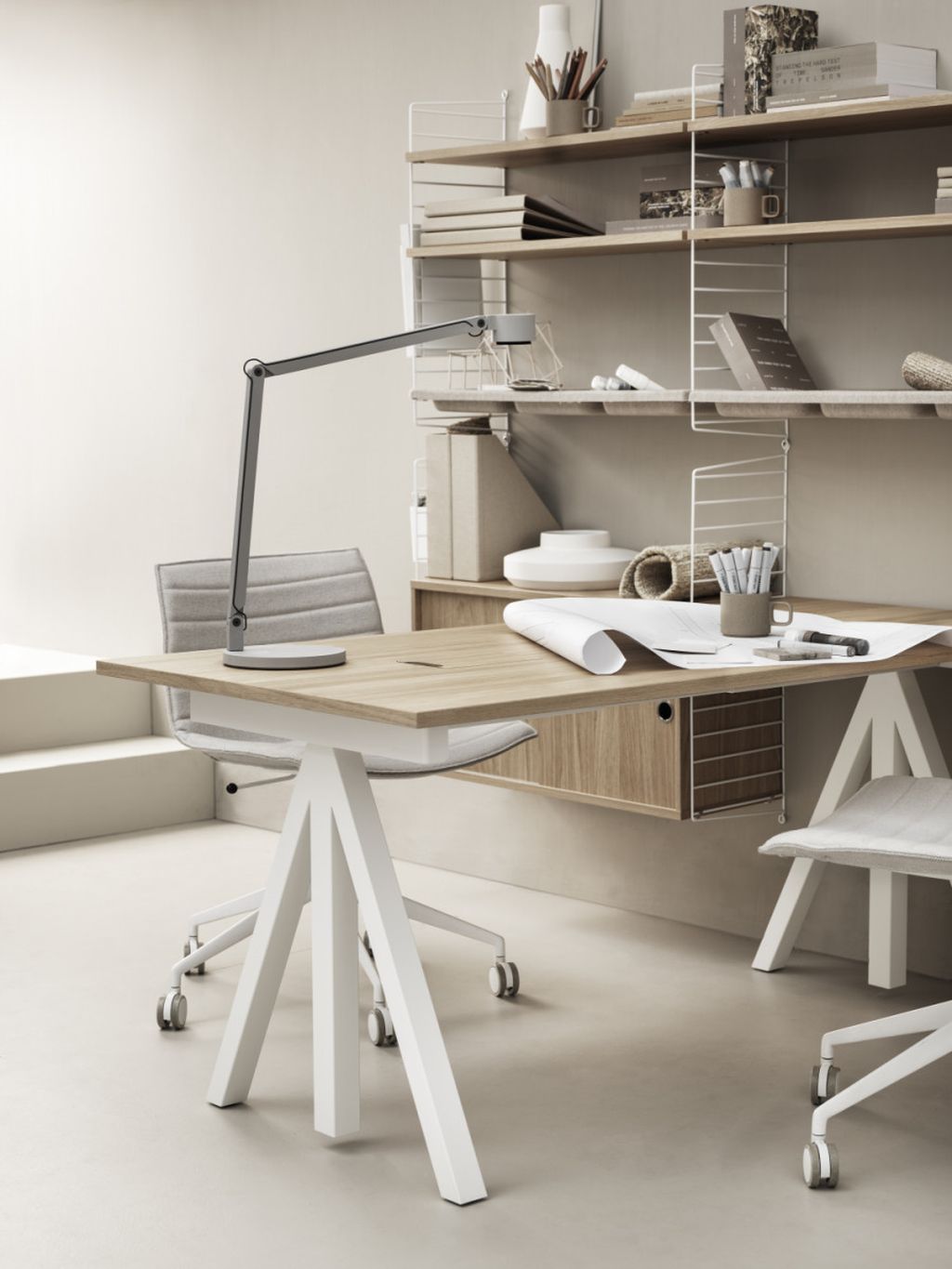 [product_category]-String Furniture Works Work Table Oak, 78x160 Cm-String Furniture-DT16078-05-1+ETM-12-1-STR-5