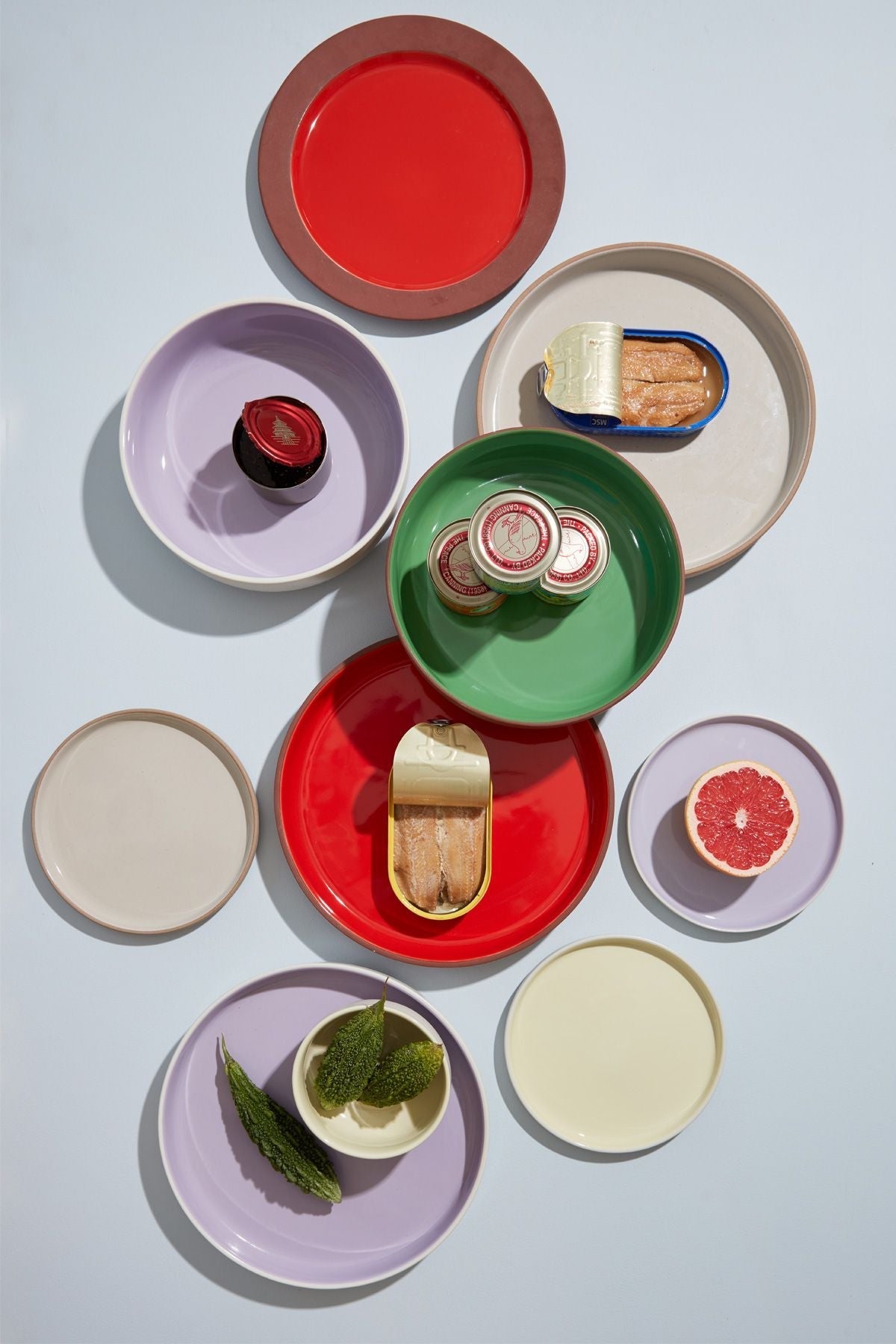 [product_category]-Studio About Clayware Set Of 2 Plates Medium, Ivory/Light Purple-Studio About-5714356019191-18515IP-STU-8
