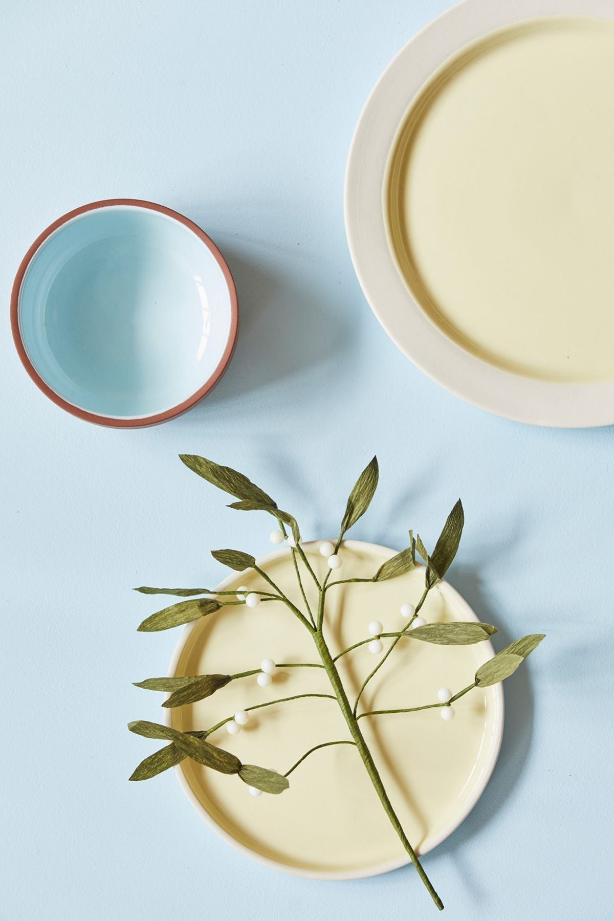 [product_category]-Studio About Clayware Set Of 2 Plates Medium, Ivory/Yellow-Studio About-5714356019146-18515IY-STU-12