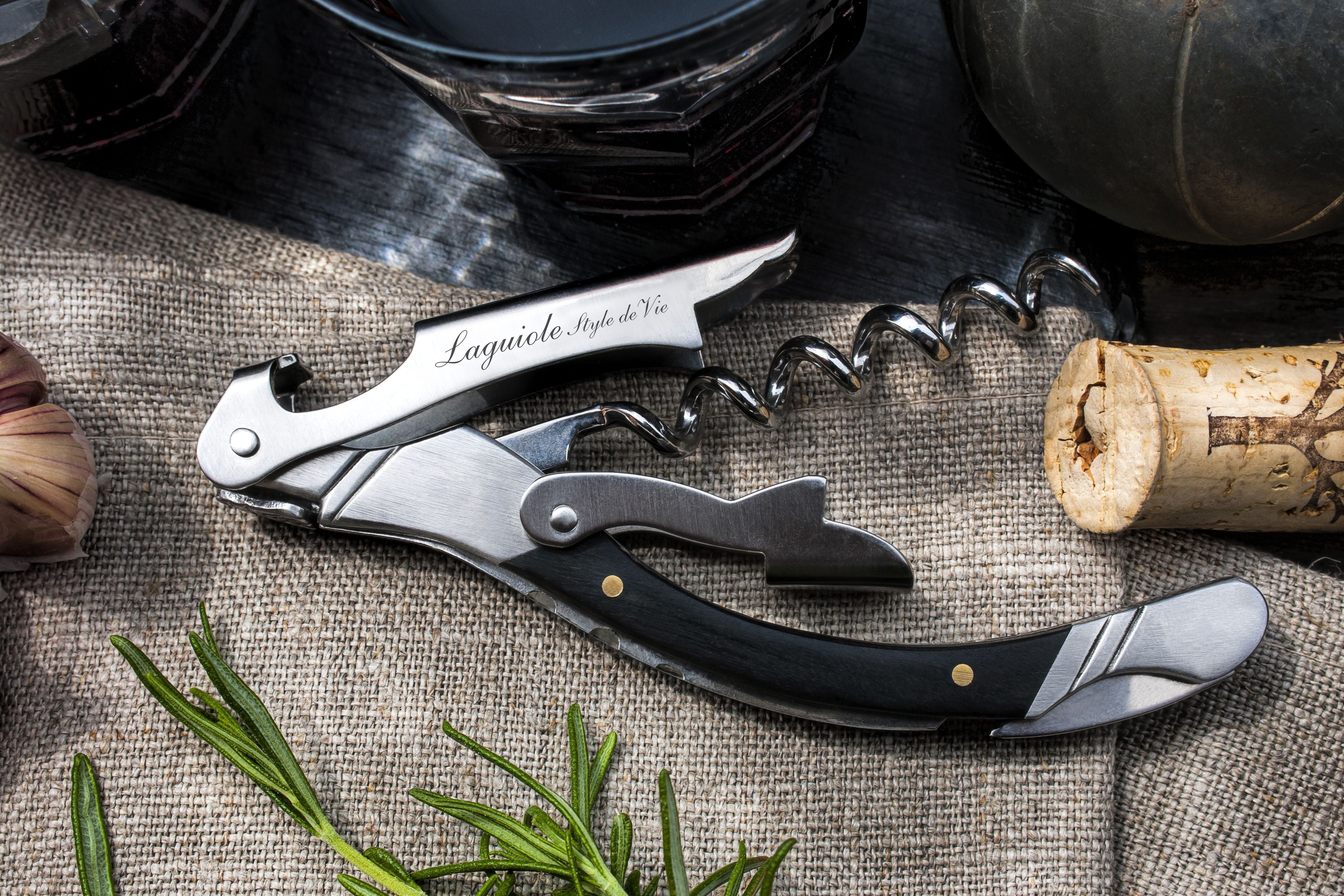[product_category]-Style De Vie Authentique Laguiole Luxury Line Corkscrew, Black Ebony Wood-Style de Vie Authentique-8718719300022-530504-STY-8