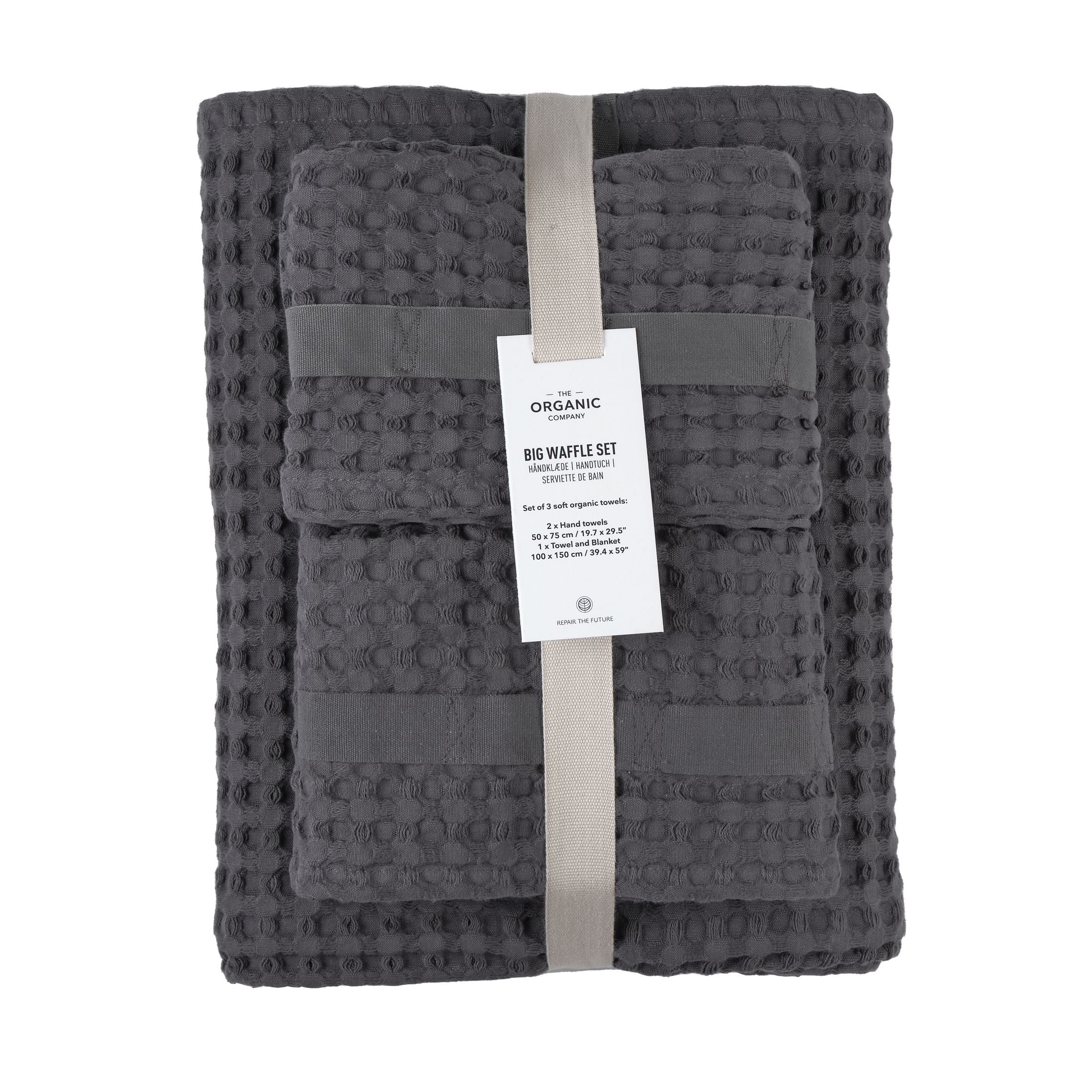 [product_category]-The Organic Company Big Waffle Gift Set, Dark Grey-The Organic Company-5711261025385-1175-110-THE-1