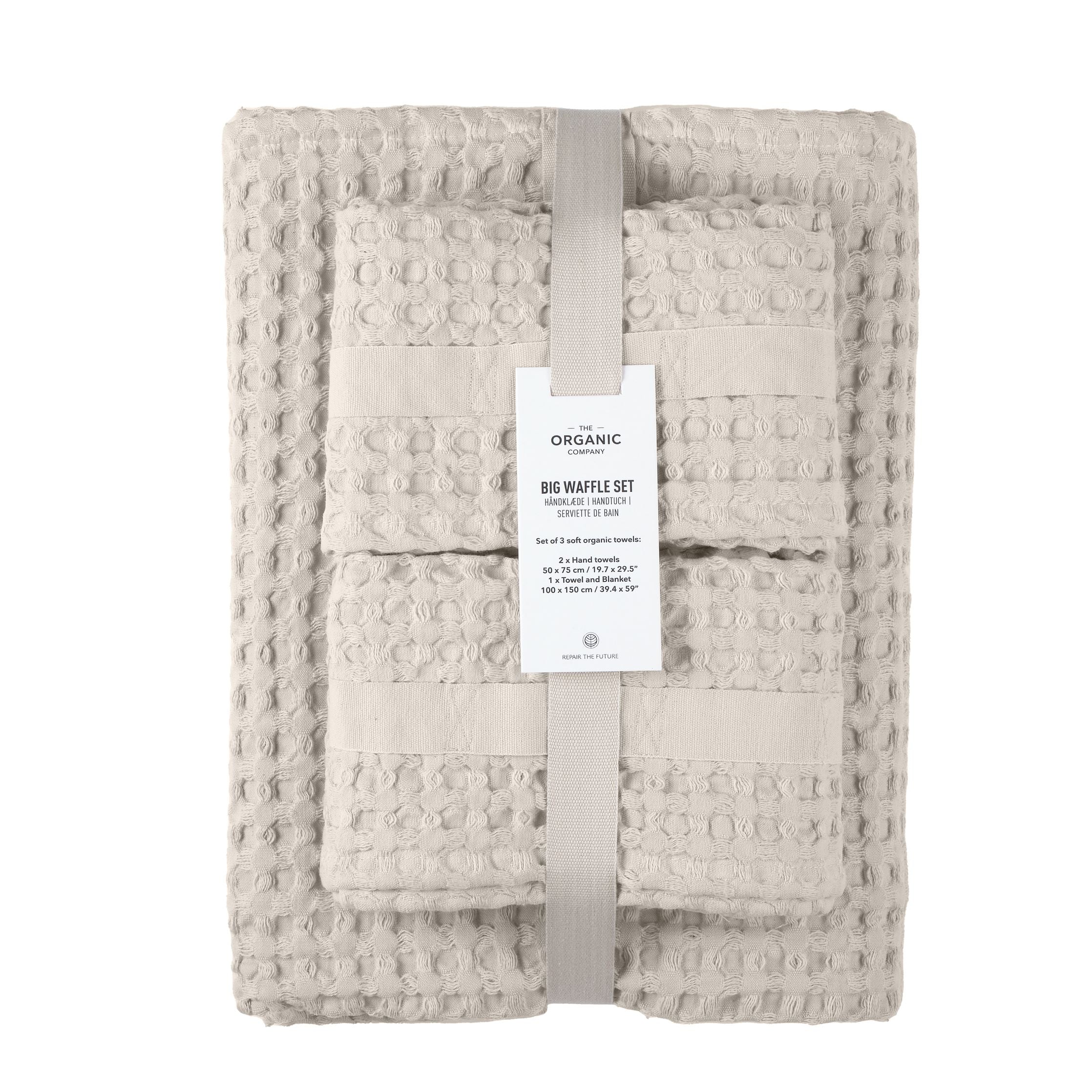 [product_category]-The Organic Company Big Waffle Gift Set, Stone-The Organic Company-5711261025408-1175-202-THE-1