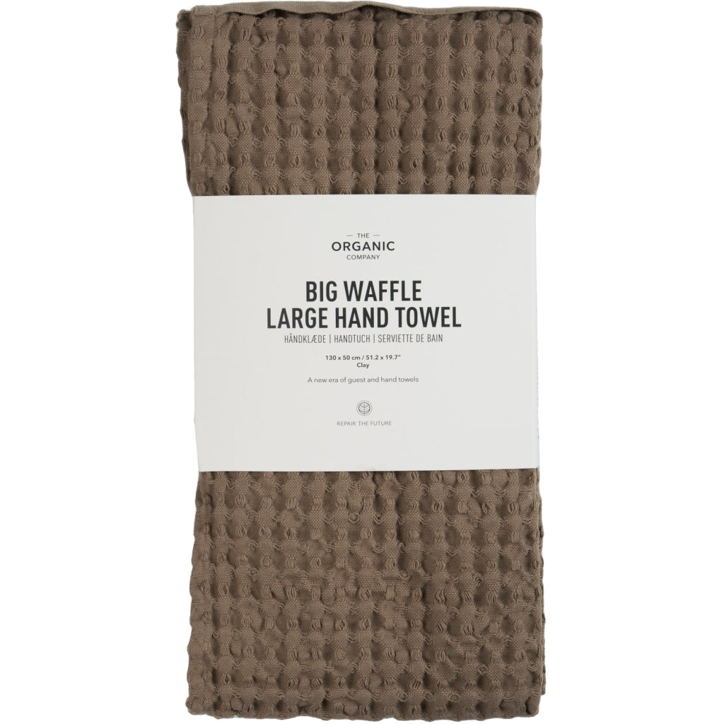 [product_category]-The Organic Company Big Waffle Large Hand Towel, Clay-The Organic Company-5711261025057-1174-225-THE-2