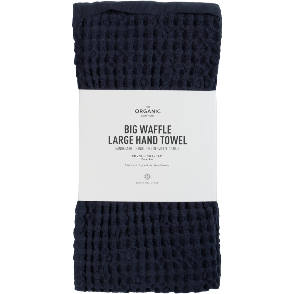 [product_category]-The Organic Company Big Waffle Large Hand Towel, Dark Blue-The Organic Company-5711261025200-1174-500-THE-2