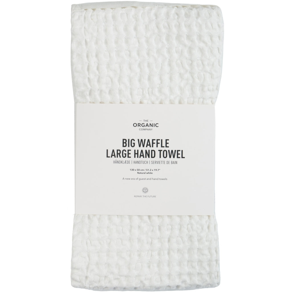 [product_category]-The Organic Company Big Waffle Large Hand Towel, Natural White-The Organic Company-5711261024951-1174-200-THE-2