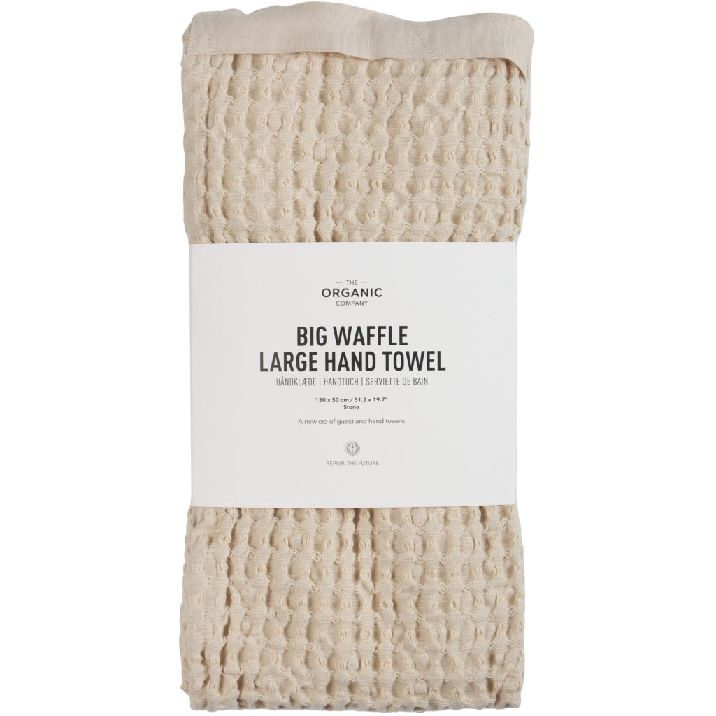 [product_category]-The Organic Company Big Waffle Large Hand Towel, Stone-The Organic Company-5711261025002-1174-202-THE-2