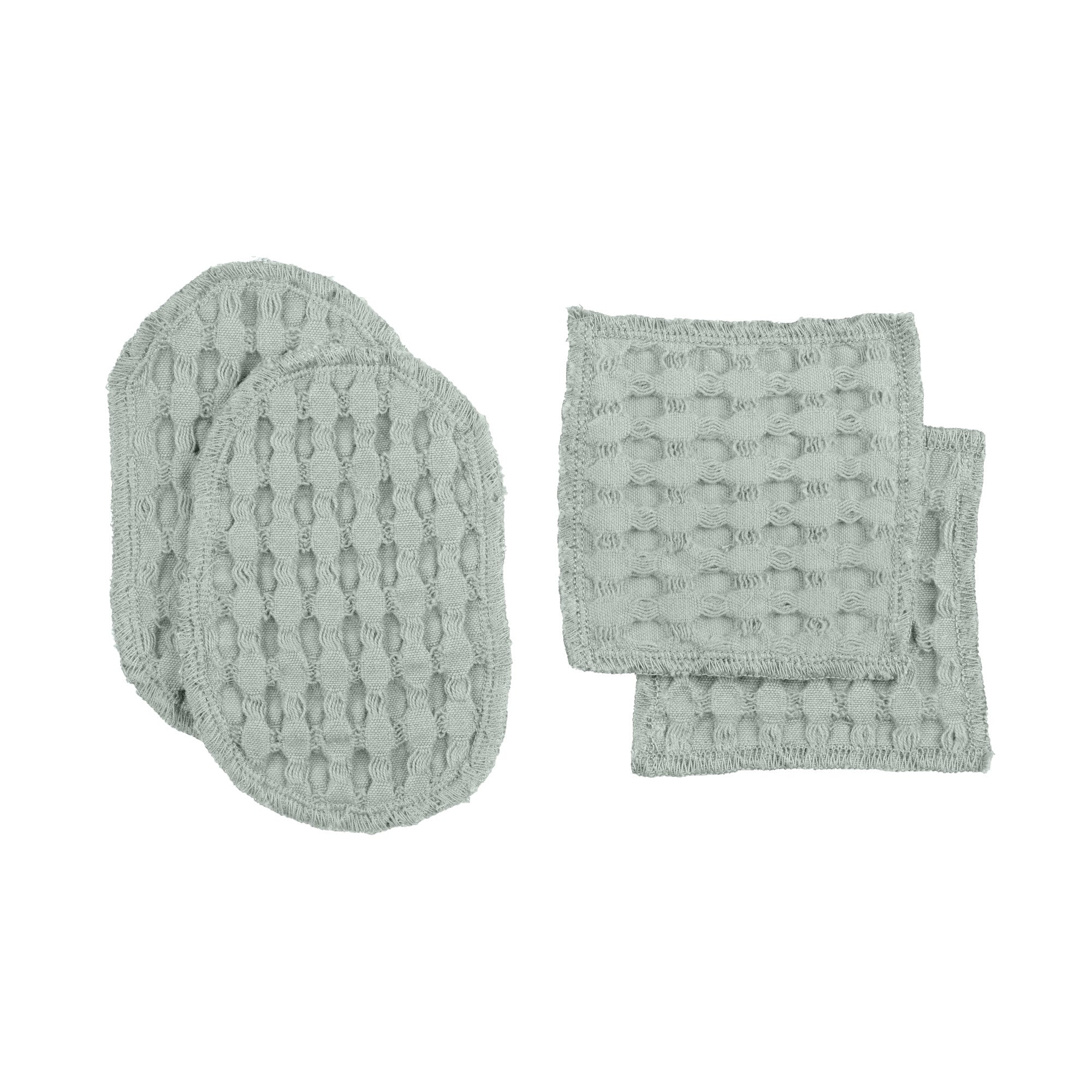 [product_category]-The Organic Company Big Waffle Makeup Pads, Dusty Mint-The Organic Company-5711261019438-1017-410-THE-1
