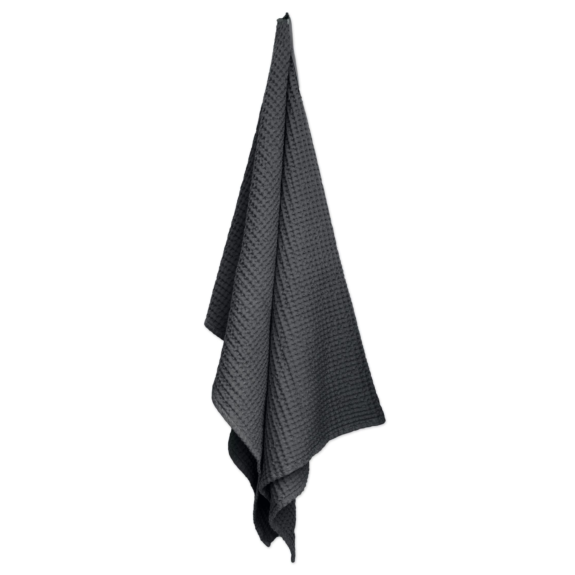 [product_category]-The Organic Company Big Waffle Towel And Blanket, Dark Grey-The Organic Company-5711261001198-1029-110-THE-2