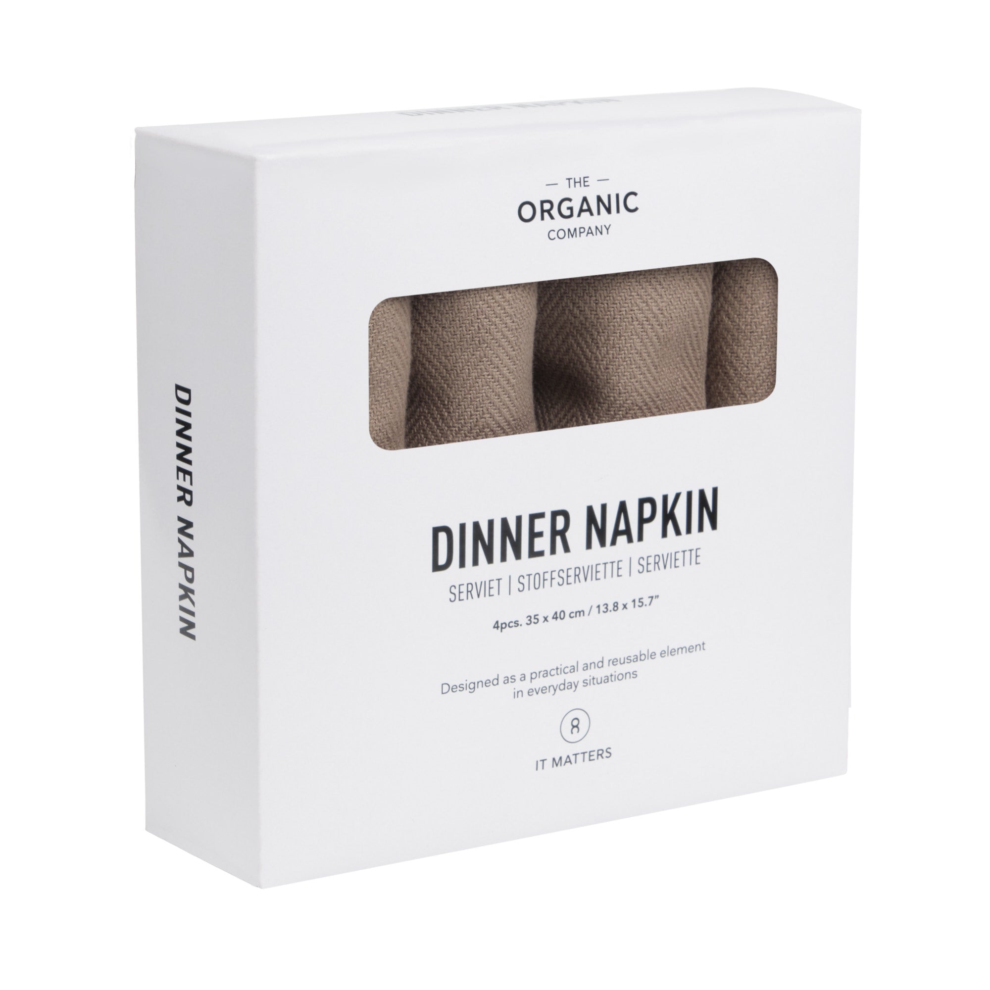 [product_category]-The Organic Company Dinner Napkins, Clay-The Organic Company-5711261018592-1134-225-THE-3
