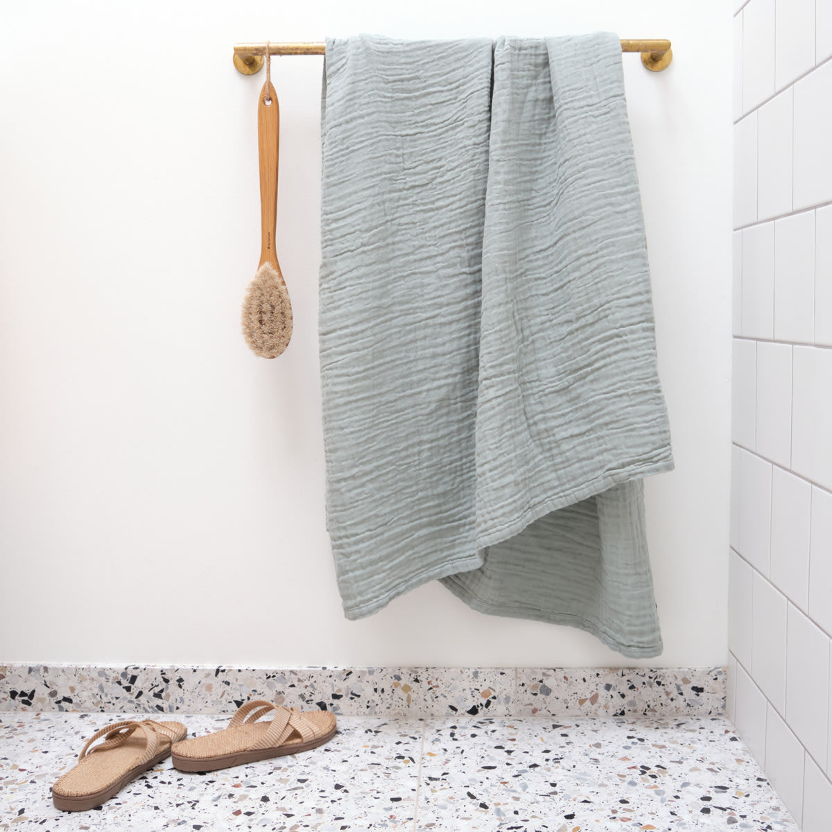 [product_category]-The Organic Company Fine Bath Towel, Dusty Mint-The Organic Company-5711261018233-1130-410-THE-2