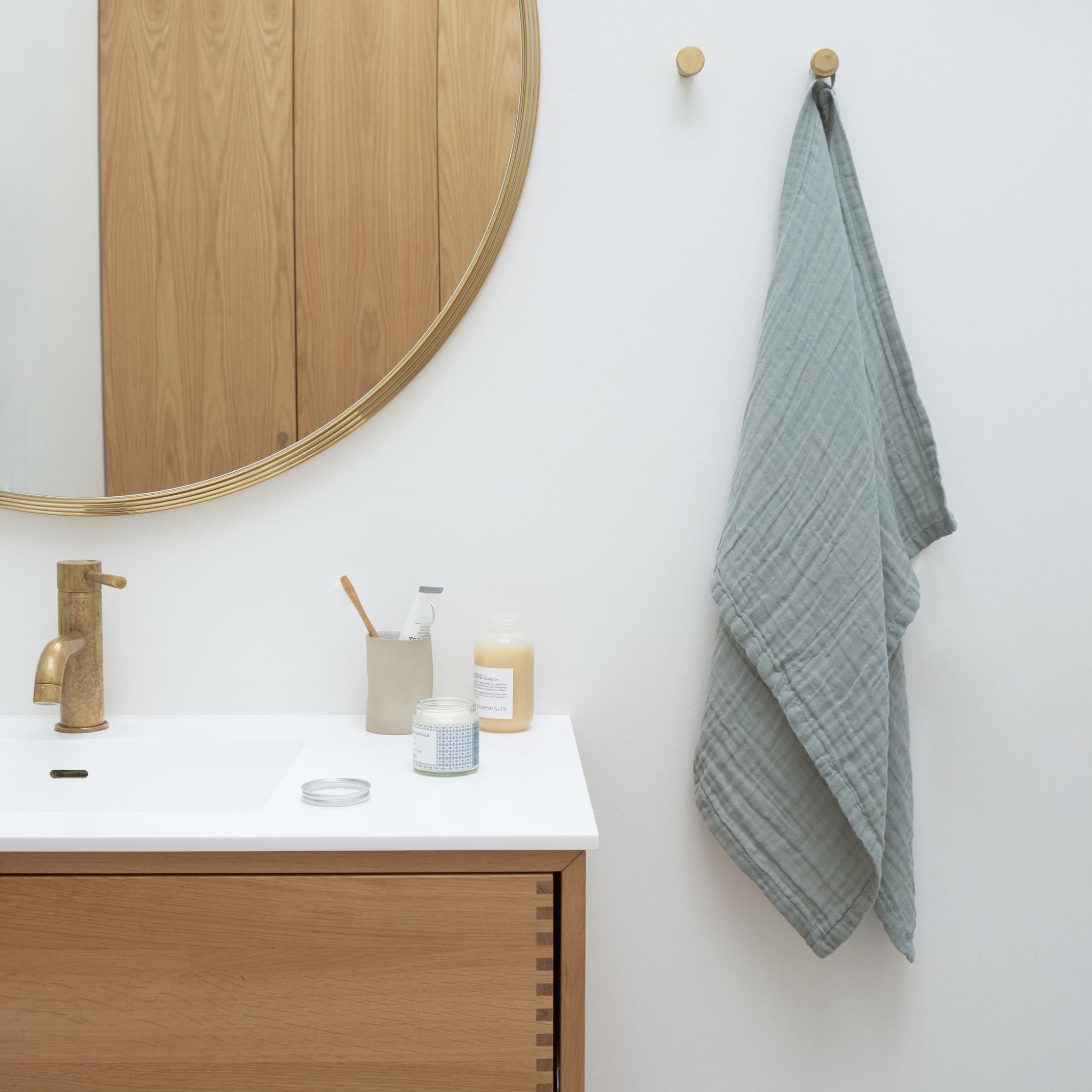 [product_category]-The Organic Company Fine Hand Towel, Dusty Mint-The Organic Company-5711261018295-1131-410-THE-3