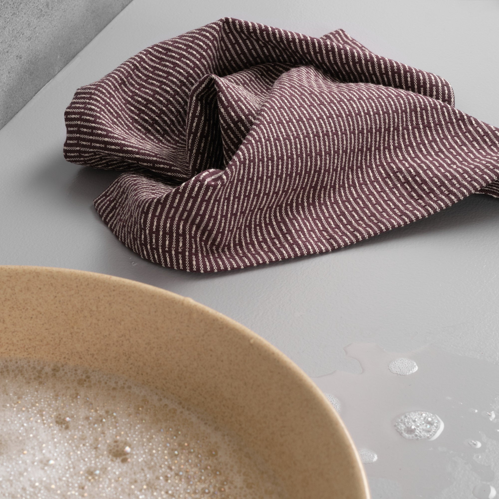 [product_category]-The Organic Company Kitchen Cloth, Maroon/Stone-The Organic Company-5711261021776-1048-395-THE-3
