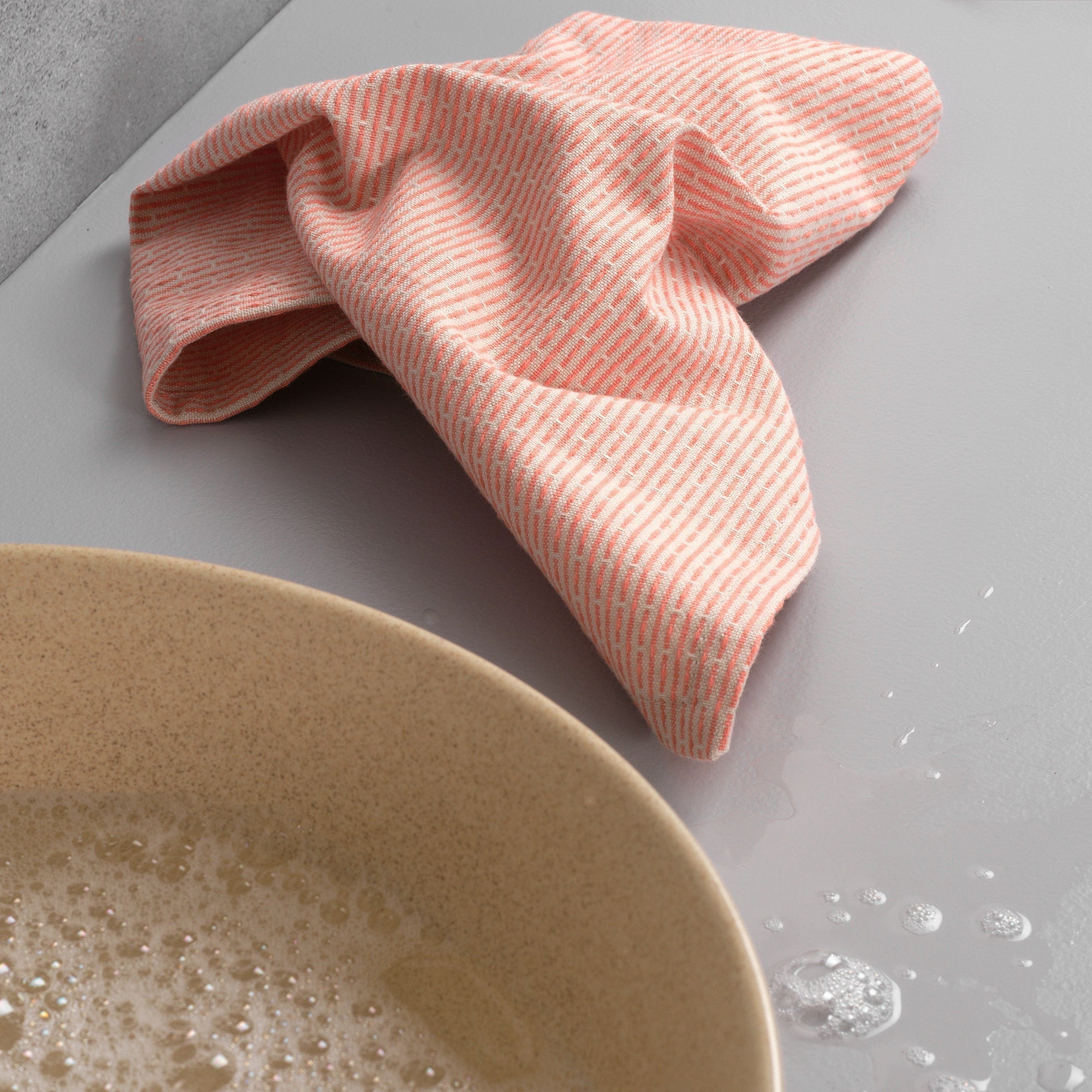 [product_category]-The Organic Company Kitchen Cloth, Stone/Coral-The Organic Company-5711261003949-1048-380-THE-2