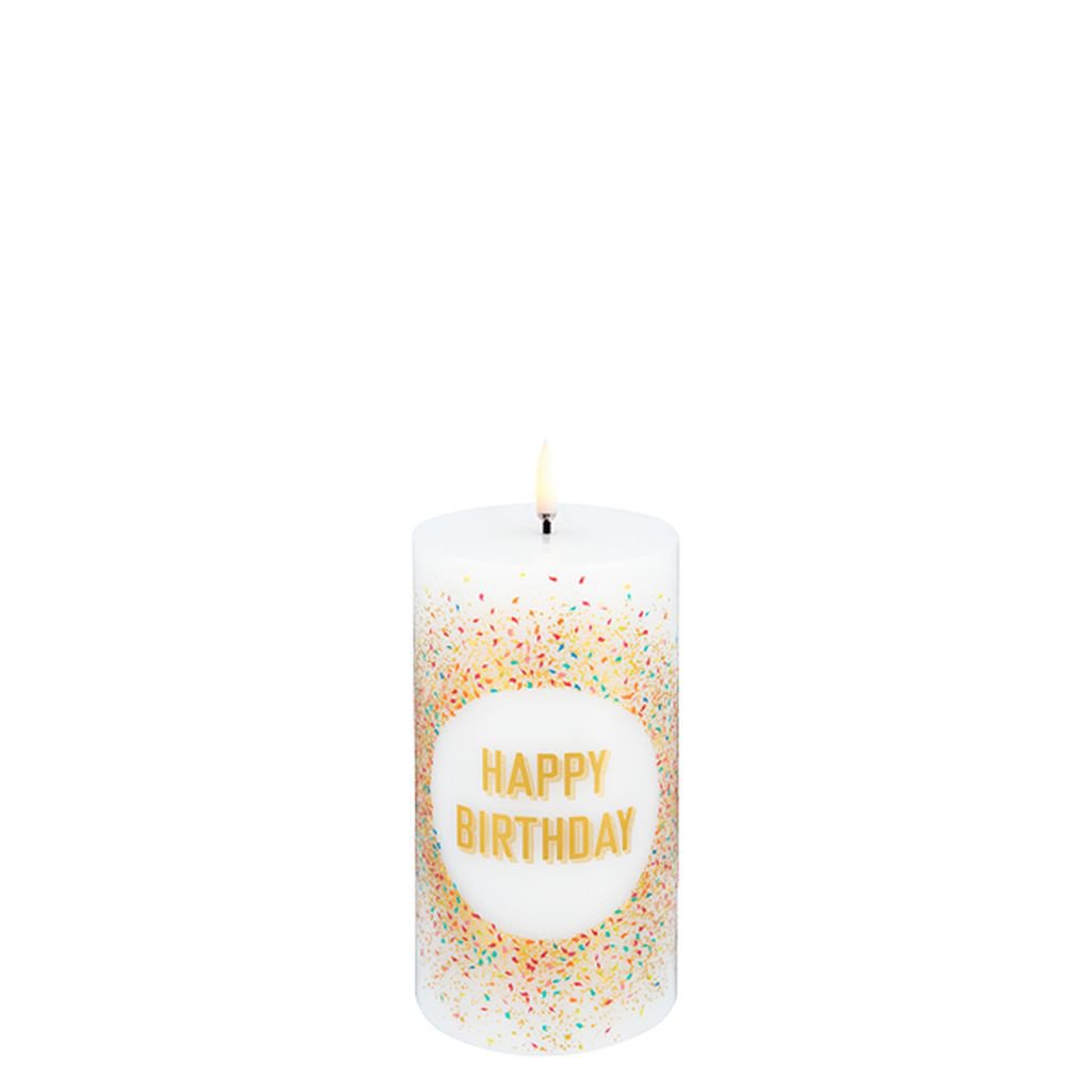 Uyuni Lighting LED PILLAR BIRTHDAY SNUNDL H 15 cm, bílá