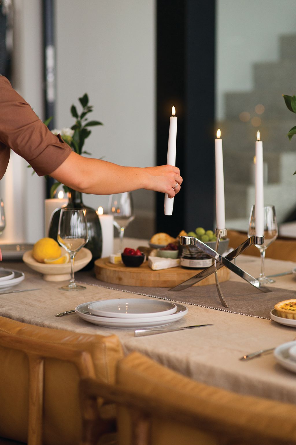 [product_category]-Uyuni Lighting Lightarch Candle Holder 1'arm Taper ø 28 Cm, Rose Gold-Uyuni Lighting-5708311303142-UL-30314-UYU-7