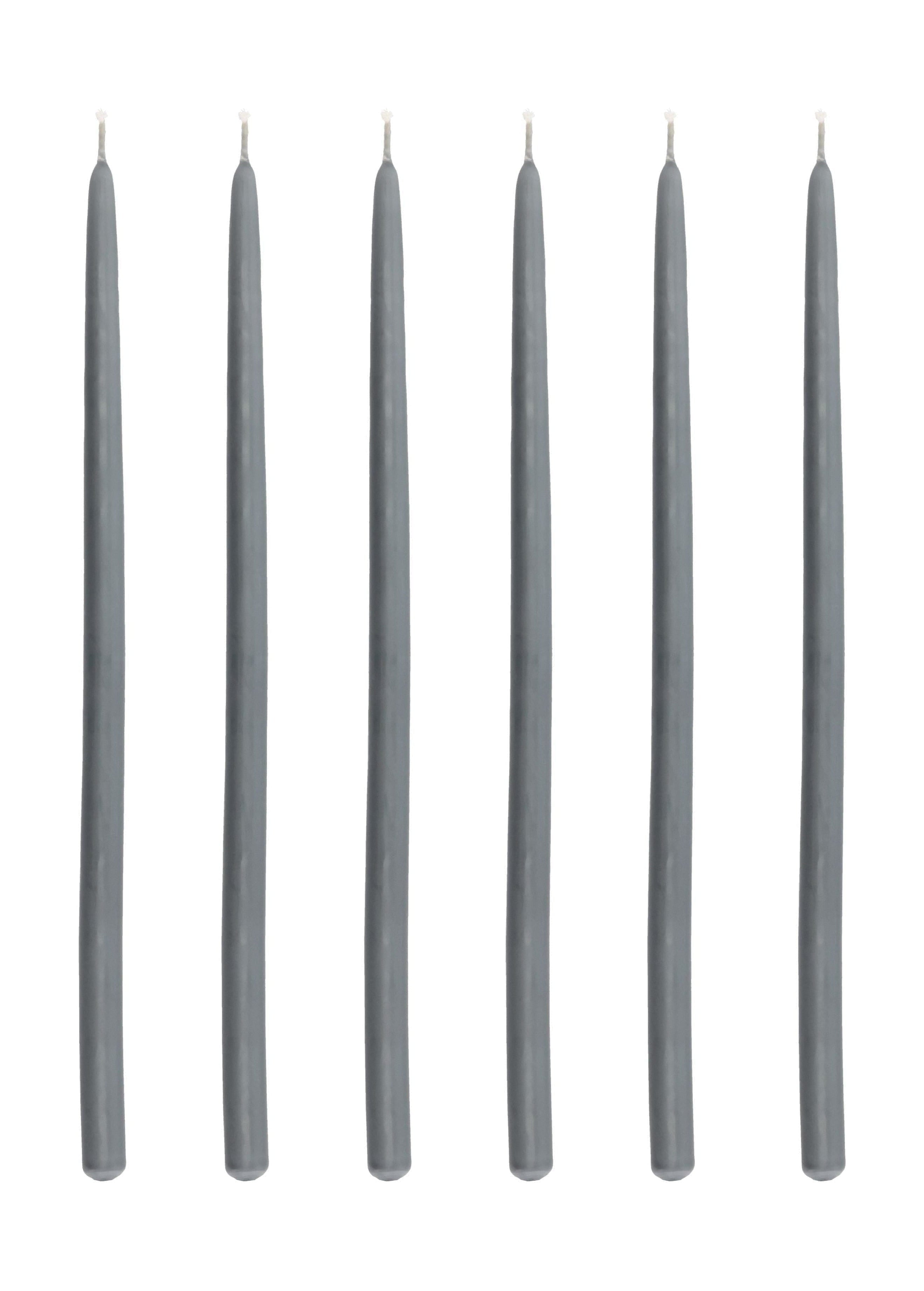 [product_category]-Villa Collection Altri Pointed Candle Set Of 6 øx H 1,2x30, Dark Grey-Villa Collection-5722000294160-29416-VIL-1