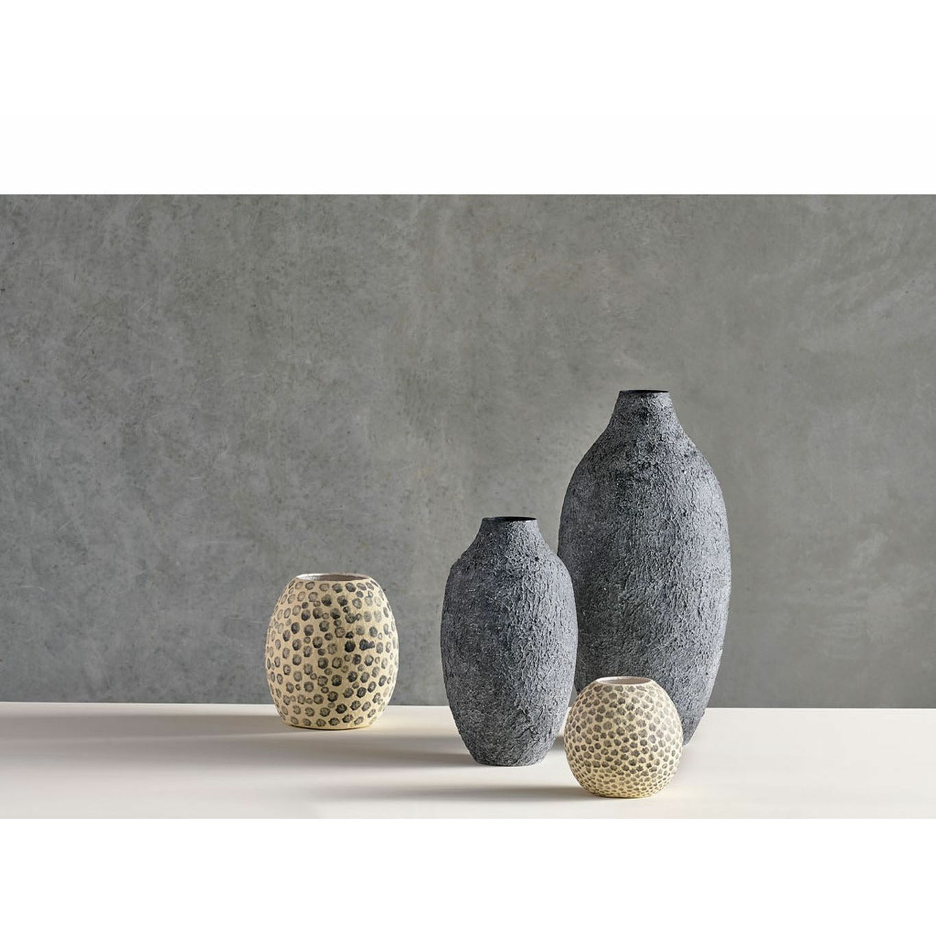 [product_category]-Villa Collection Decorative Vase øx H 23.5x28.5 Cm, Cream/Grey-Villa Collection-5722000240822-24082-VIL-2