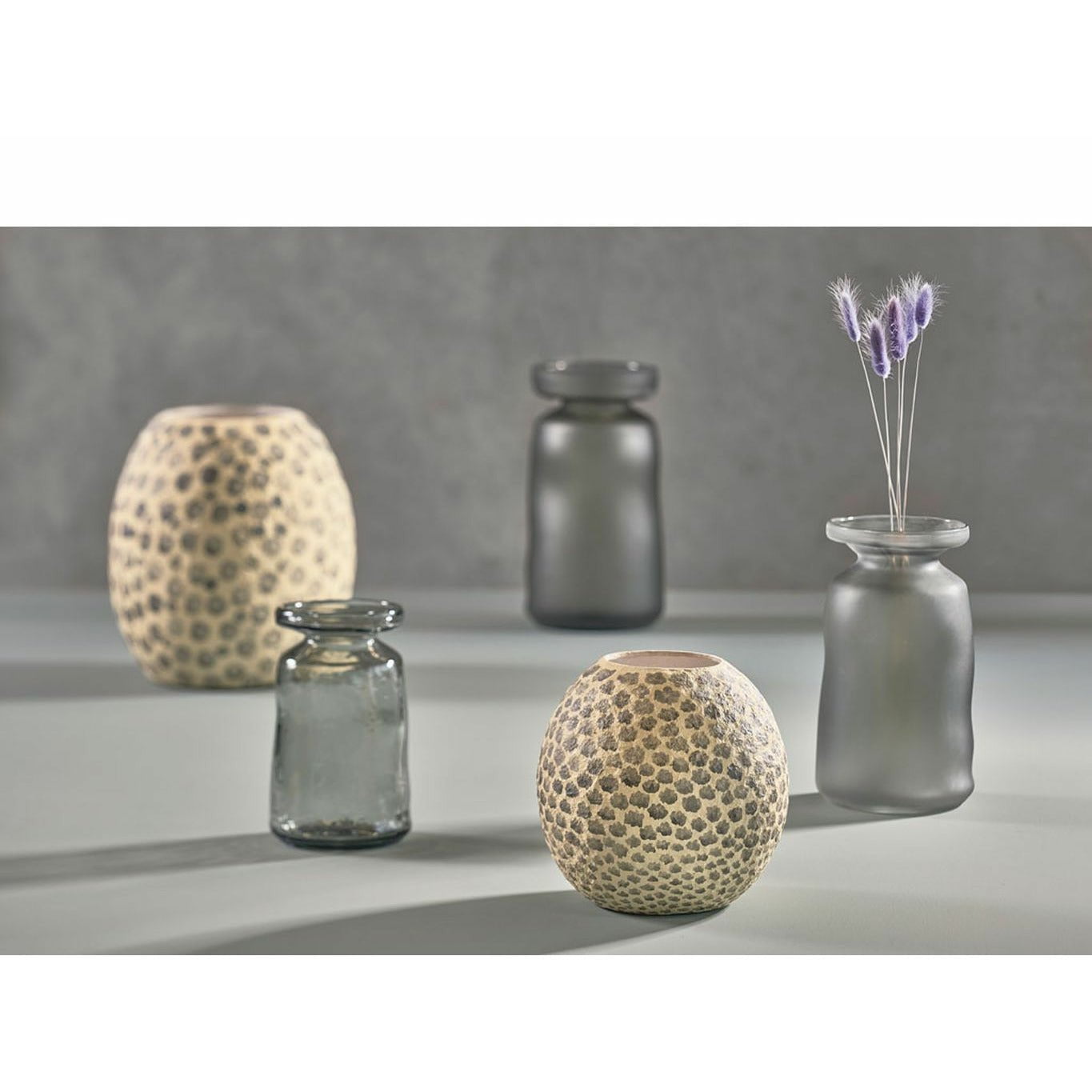 [product_category]-Villa Collection Decorative Vase øx H 23.5x28.5 Cm, Cream/Grey-Villa Collection-5722000240822-24082-VIL-4