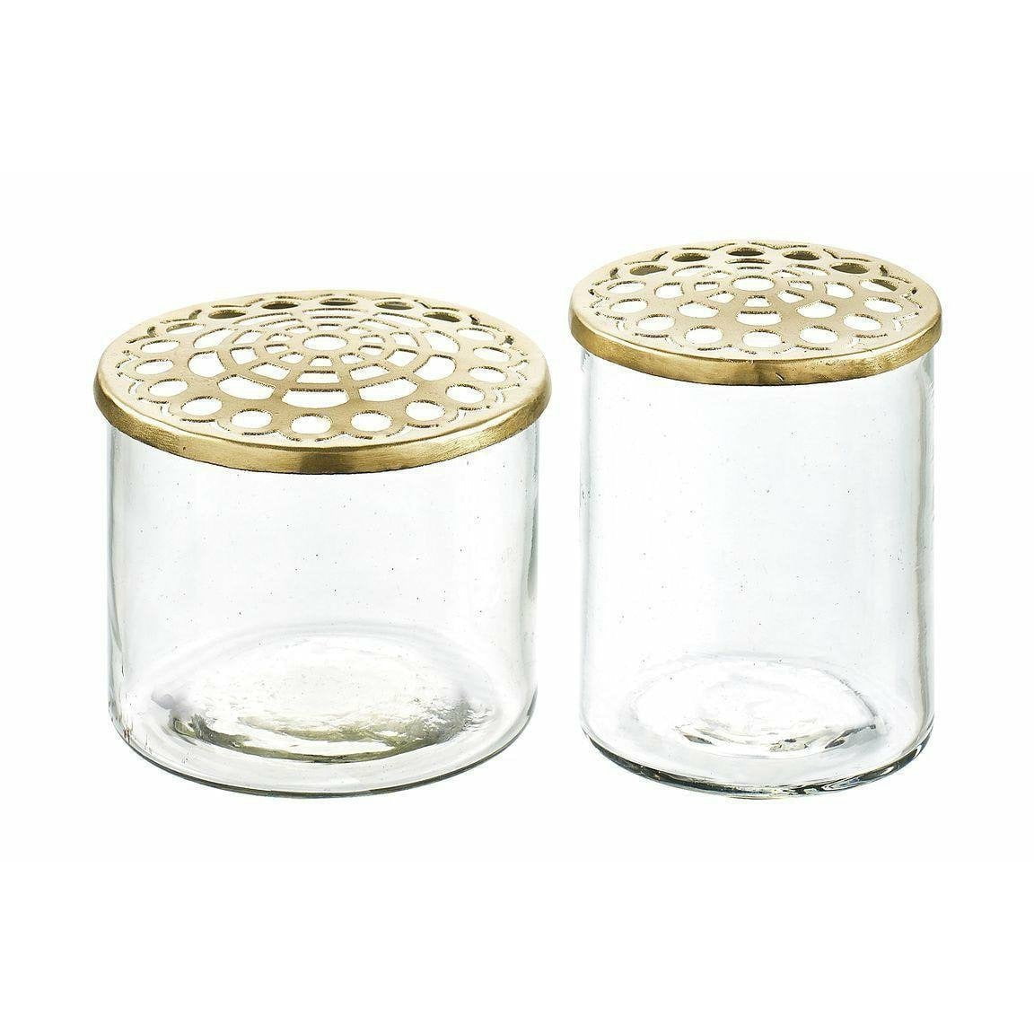 [product_category]-Villa Collection Elva Glass Vases 2 Pcs With Brass Lid-Villa Collection-5722009635216-963521-VIL-1